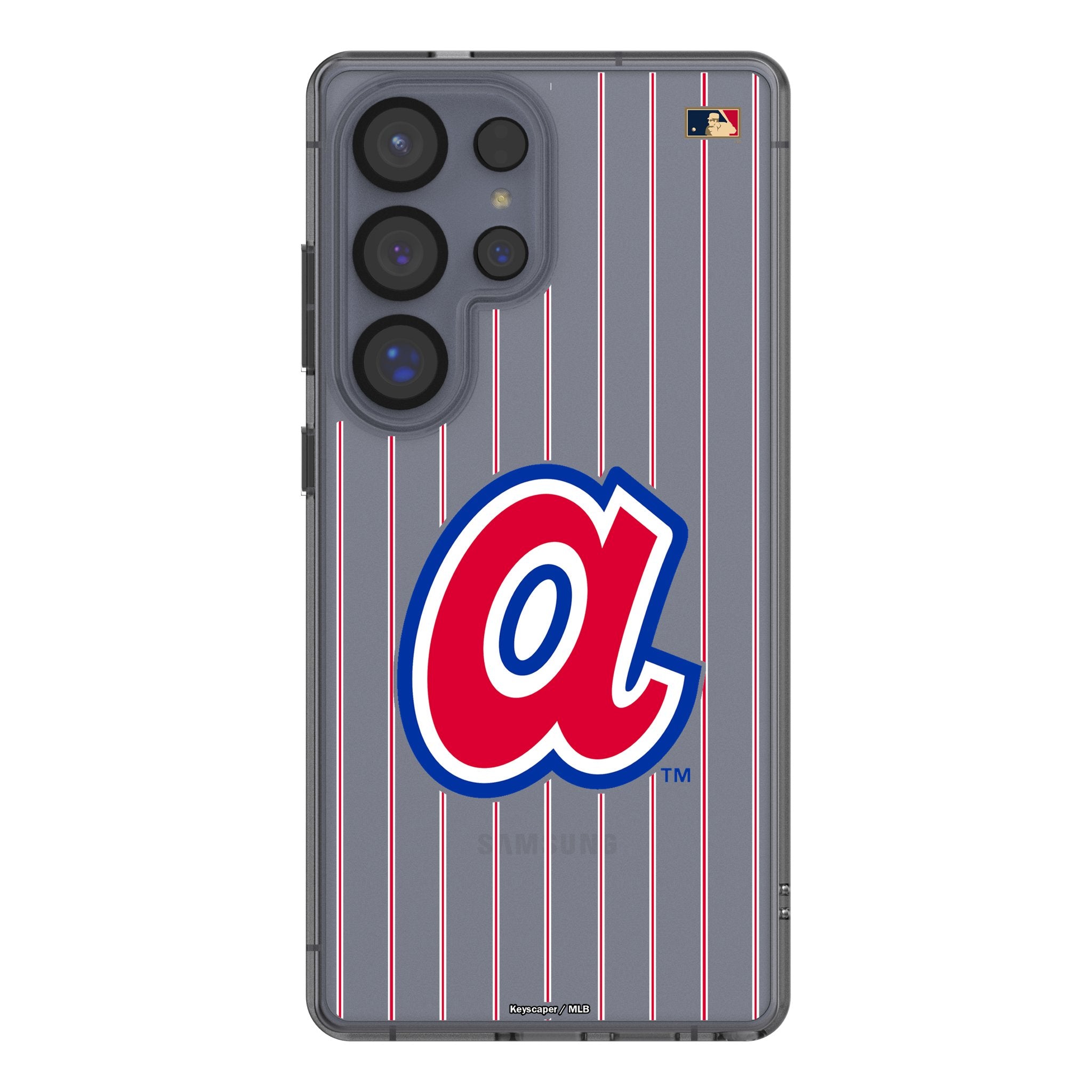 Atlanta Braves 1972-1980 Cooperstown Collection Pinstripe Clear Phone Case for Samsung Galaxy - Perfect for Baseball Fans & Game Day Protection