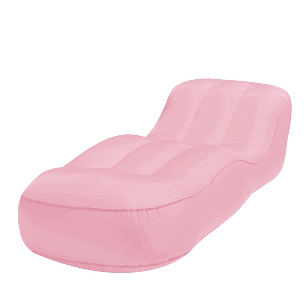 Livronic Waterproof & Moisture-Proof Inflatable Nylon Sofa - Ultralight Portable Air Bed for Outdoor Camping, Beach Lounging, Picnics & Travel (Pink) - Perfect for Backpacking, Festivals & Guest Sleeping