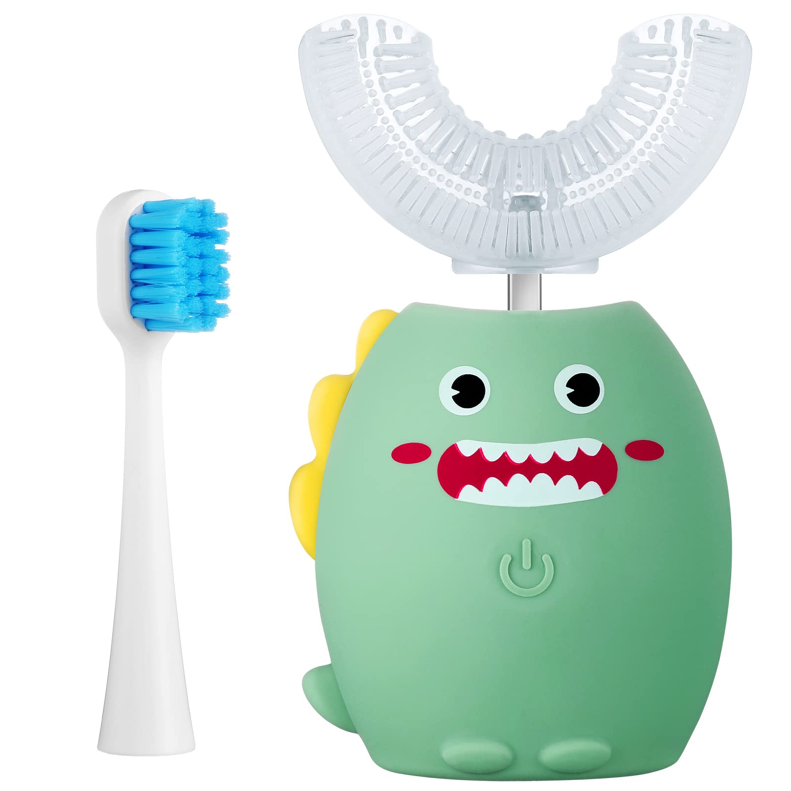 Potchen Kids U Electric Toothbrush for Children Ages 2-7 | Ultrasonic Toothbrush with 2 Brush Heads & Auto Timer | Dinosaur-Themed Electric Toothbrush for Kids | Perfect for Morning & Bedtime Oral Care Routines