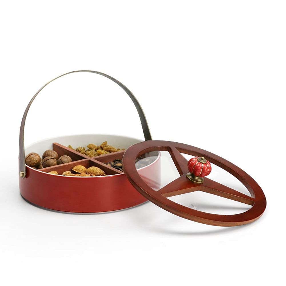 Premium Ceramic Snack Storage Box - Elegant Dried Fruit Plate for Weddings, Parties & Home Use | Multi-Compartment Candy & Dessert Tray | Perfect for Entertaining, Festive Gatherings & Daily Snacking