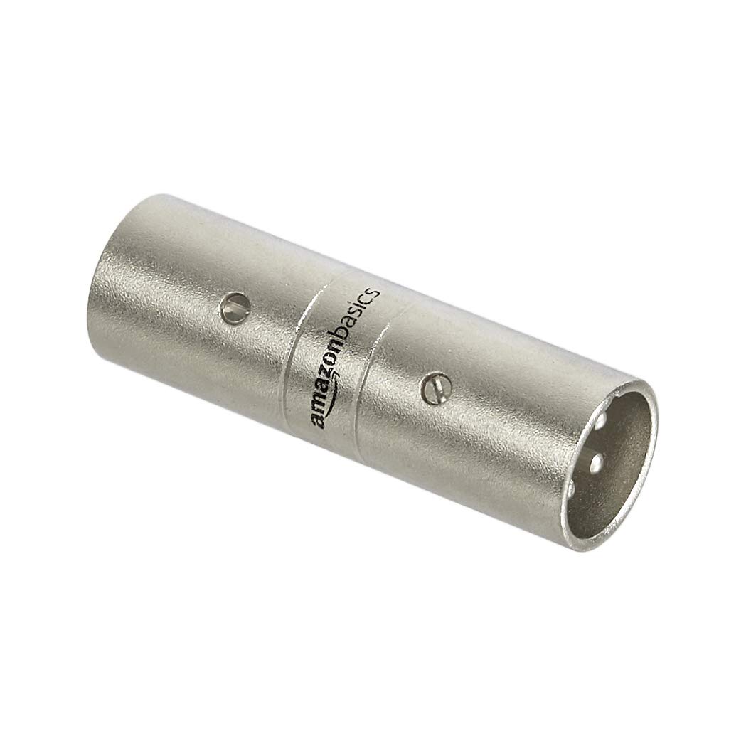 Amazon Basics XLR Male to XLR Male Audio Cable Adapter - Professional Balanced Microphone Connector for Studio Recording, Live Sound & DJ Equipment