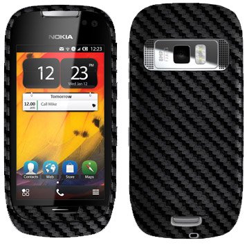 Premium Nokia 701 Screen Protector & Carbon Fiber Full Body Skin - Anti-Bubble Clear Film | TechSkin Protection for Daily Use, Travel & Work