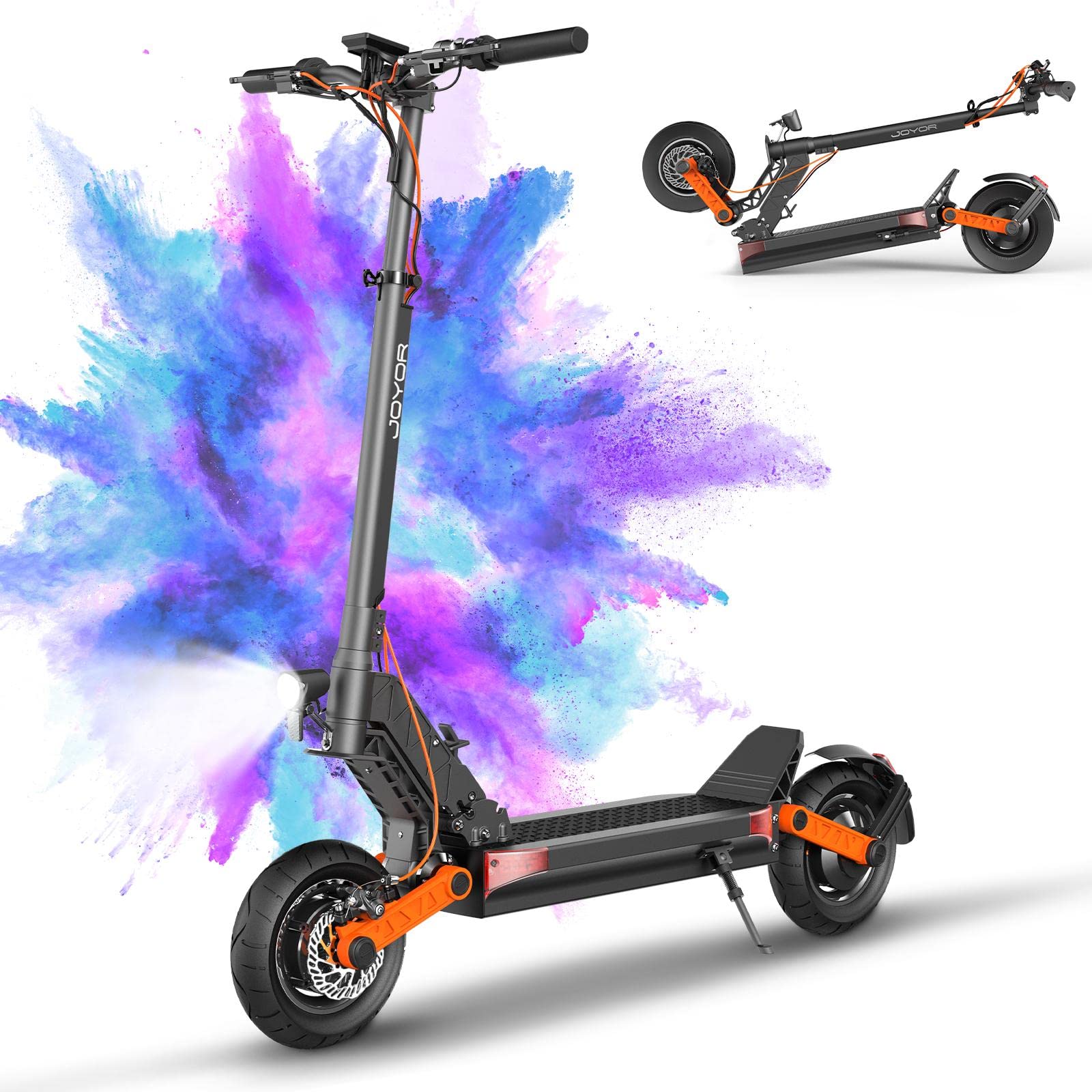 JOYOR S Electric Scooter for Adults - 800W Motor, 31 MPH & 34 Miles Range, Dual Disc Brake System, 10
