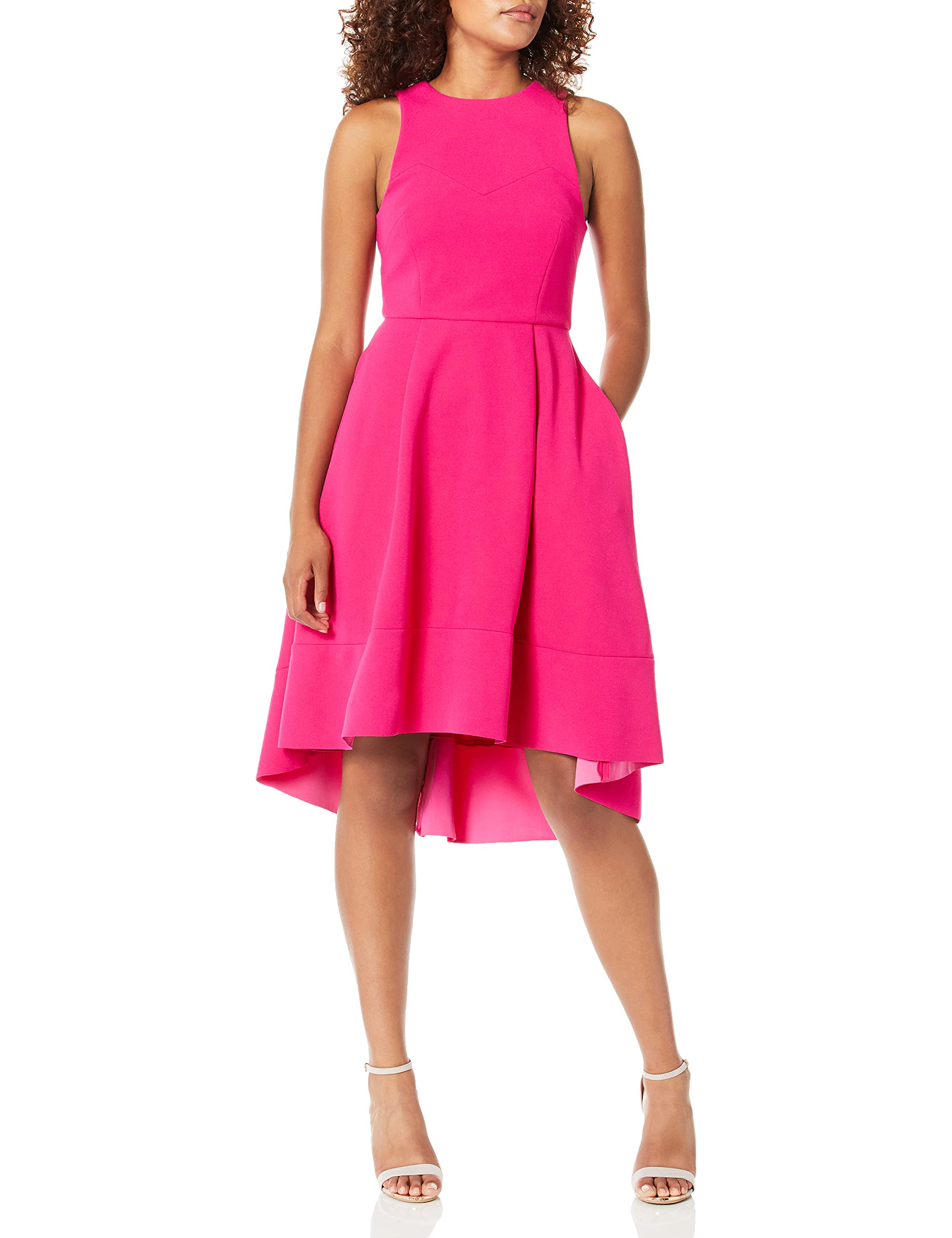 Elliatt Women's Pearl Sleeveless Fit & Flare Hi-Lo Party Dress - Elegant Cocktail & Evening Gown for Weddings, Prom, and Special Occasions