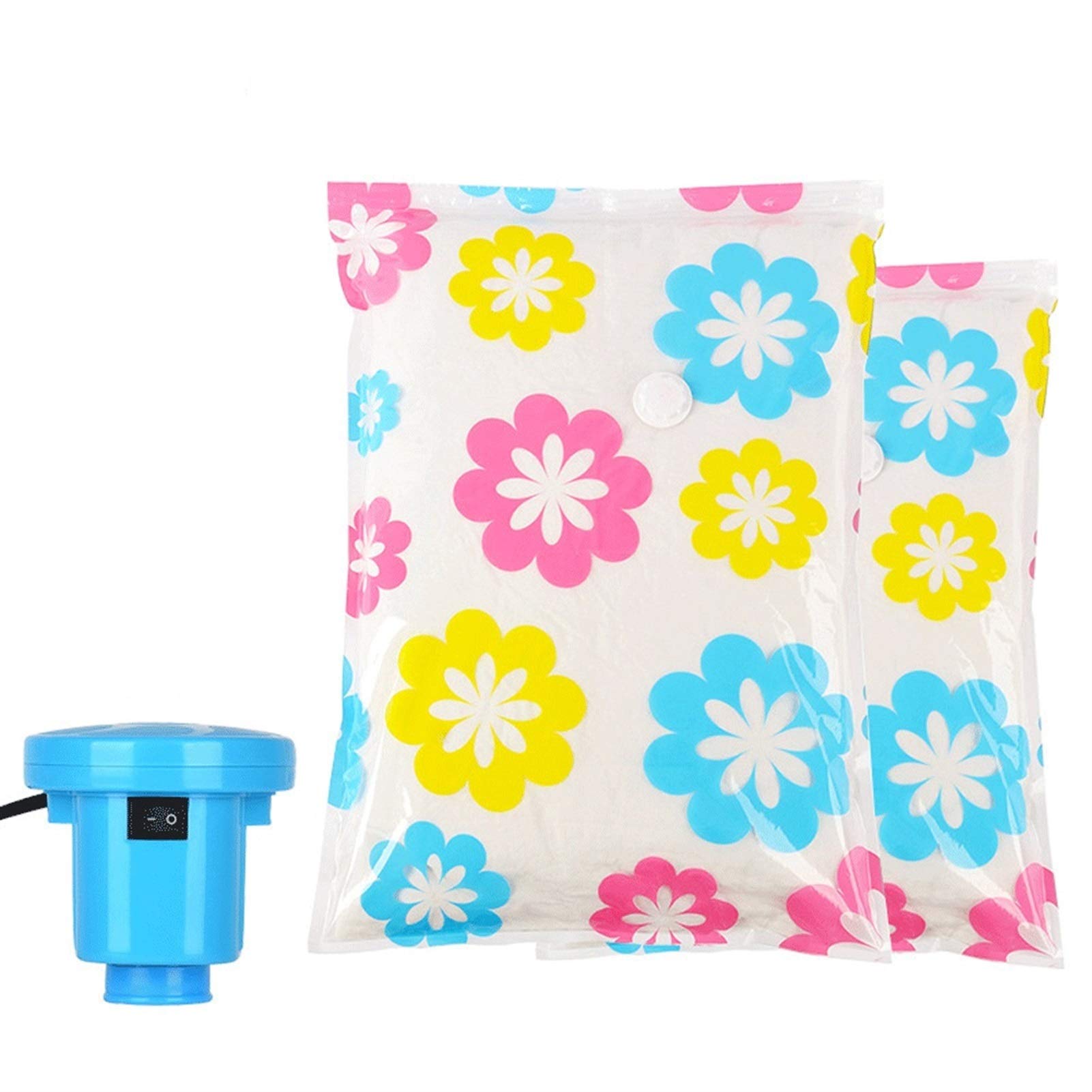 Premium Vacuum Storage Bags 5 Pack - Space Saving Compression Bags for Clothes, Blankets, Comforters & Pillows (80% More Space) with Hand Pump - Perfect for Travel, Home Organization & Seasonal Storage