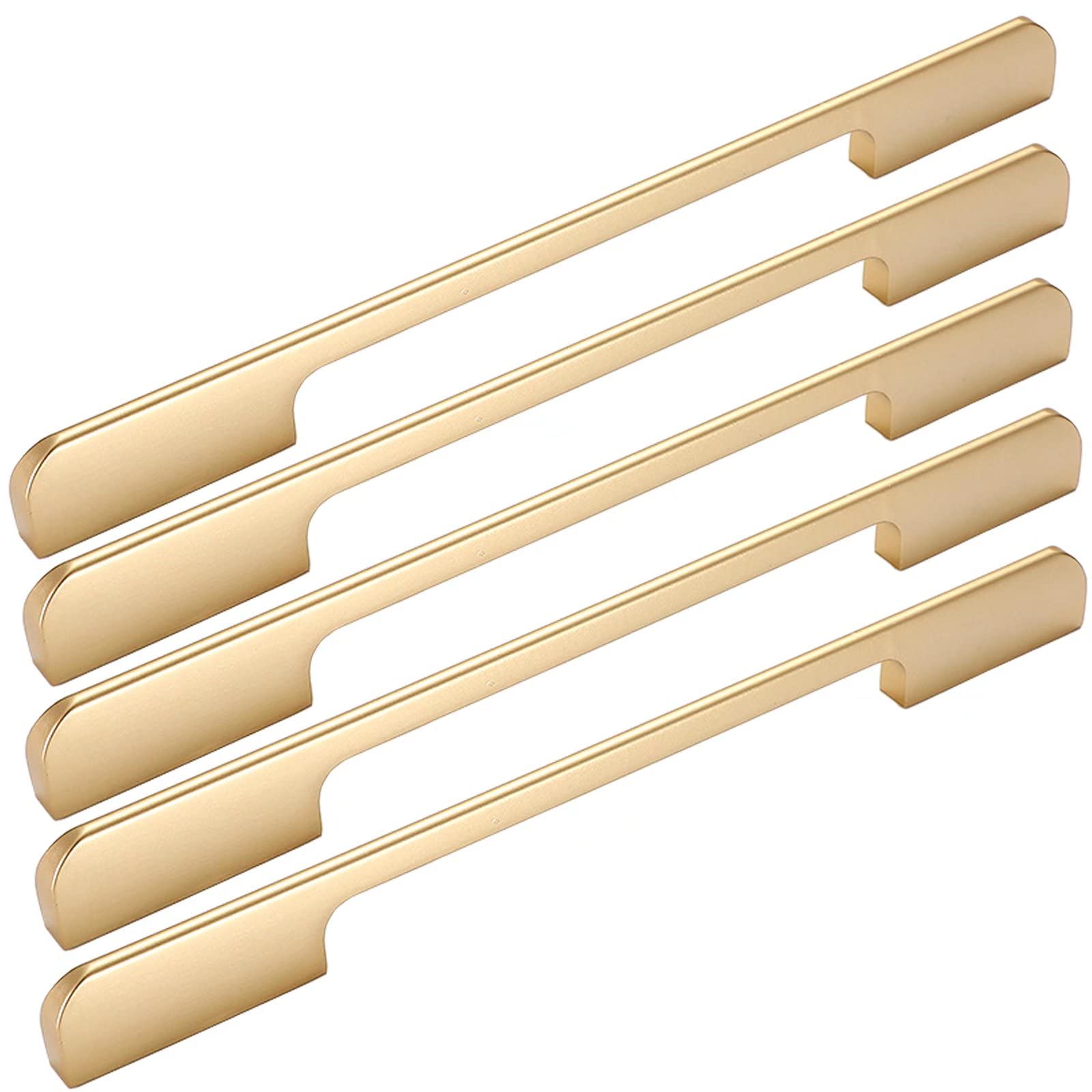 5Pcs Modern Simple T-Shaped Cabinet Handles - Aluminum Alloy Bathroom Drawer Pulls, Golden Dresser Wardrobe Cupboard Knobs (320mm Hole Center) - Perfect for Bathroom Vanity, Kitchen Cabinets & Bedroom Furniture