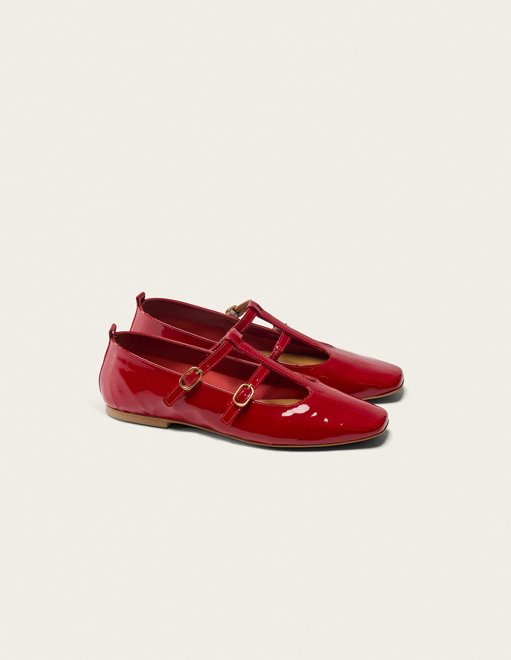 Stylish Sira Red Patent Leather Ballerina Flats - Perfect for Work, Parties & Casual Outfits