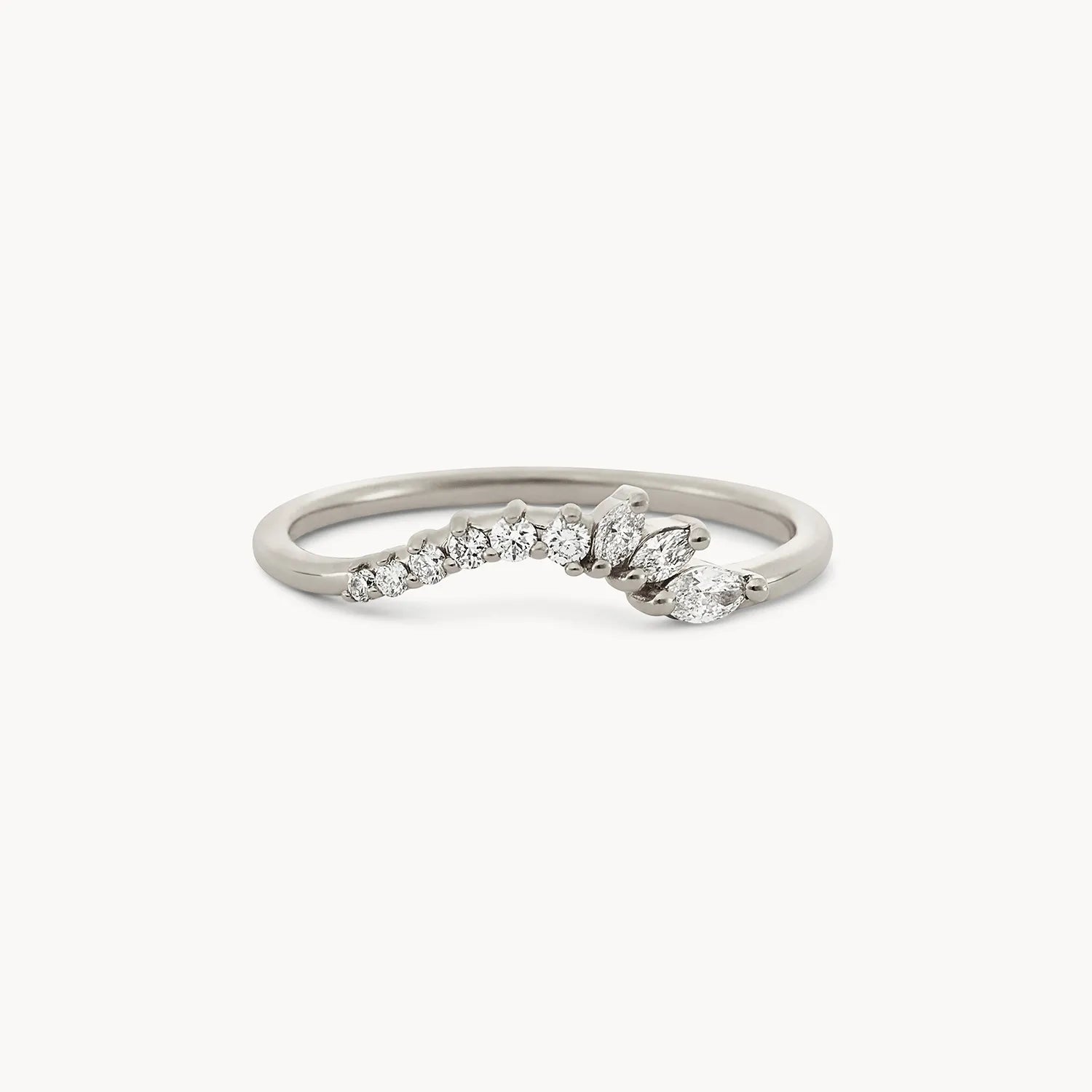 14K White Gold Diamond Band Ring for Women - Elegant Wedding & Engagement Jewelry Gift for Her - Perfect for Anniversaries, Proposals & Special Occasions