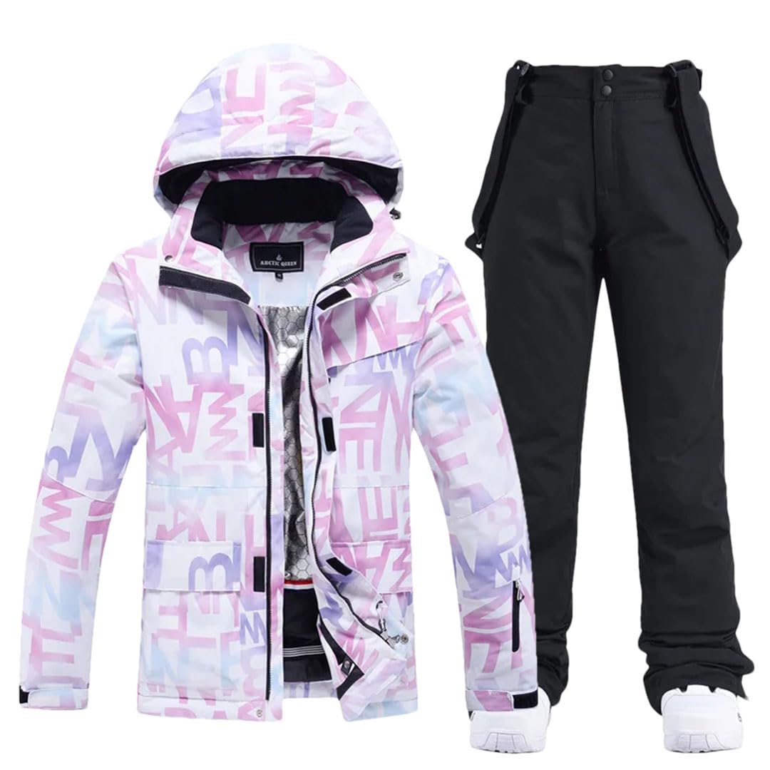 Women's Waterproof Ski Suit Set - Insulated Snowboard Jacket & Pants for Winter Sports, Snow Walking & Outdoor Activities | Windproof Thermal Snowsuit for Skiing, Snowboarding & Cold Weather Adventures