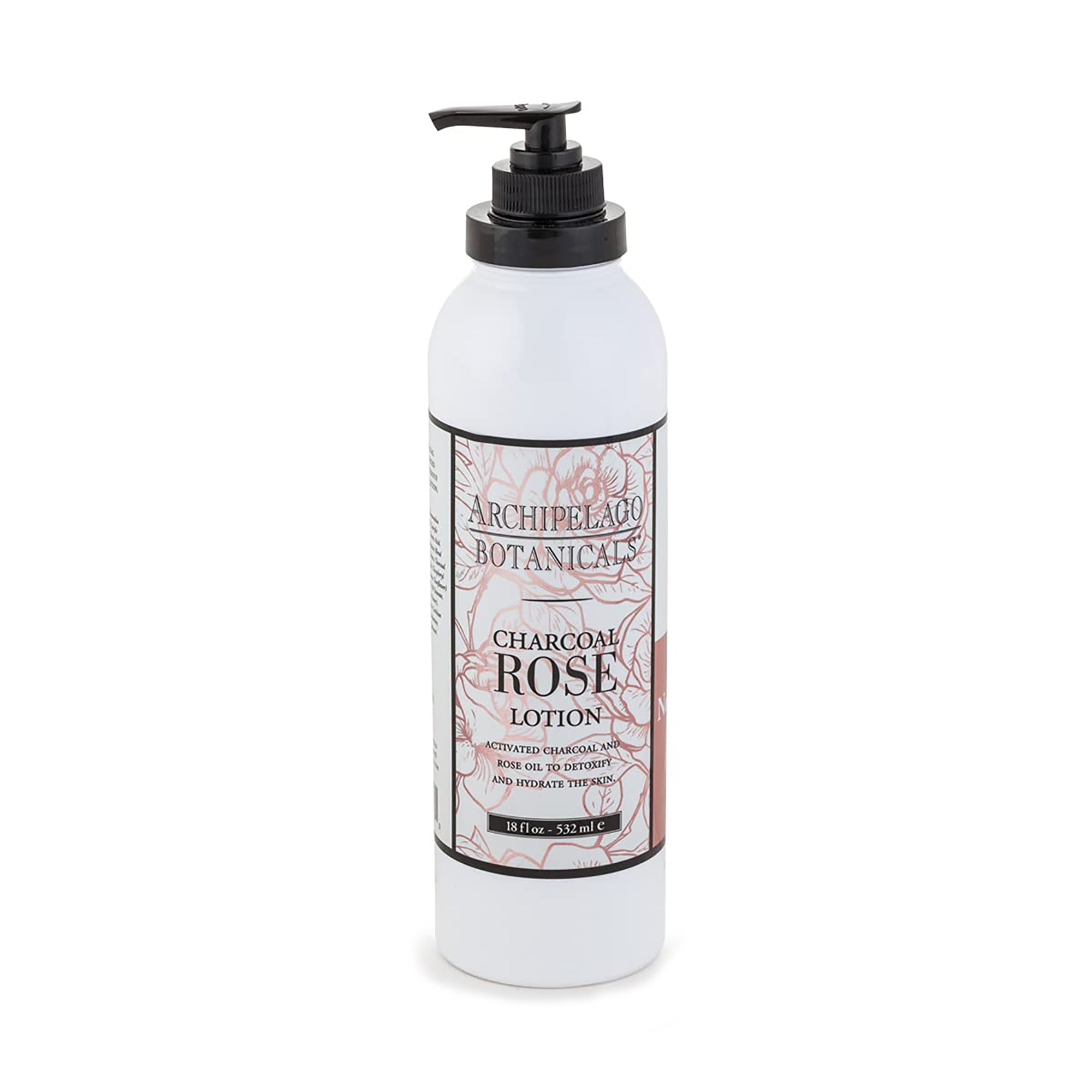 Archipelago Charcoal Rose Body Lotion - 18oz Moisturizing Cream for Dry Skin, Vegan & Cruelty-Free - Perfect for Daily Hydration & Spa Nights
