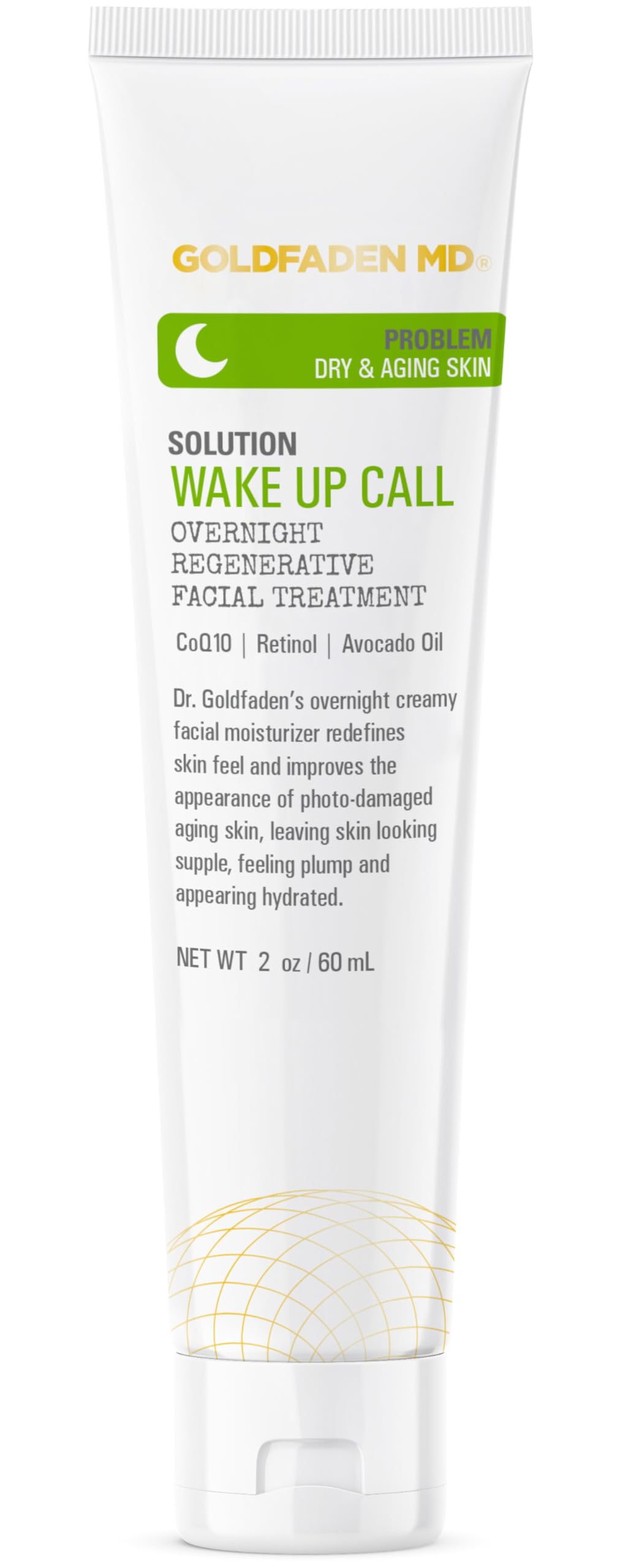 Dr. Goldfaden Wake Up Call Night Facial Moisturizer - Anti-Aging Night Cream for Dry Skin with Alpha Lipoic Acid, Avocado Oil, Retinol & CoQ10 | Deep Hydration & Wrinkle Reduction for Overnight Skin Repair