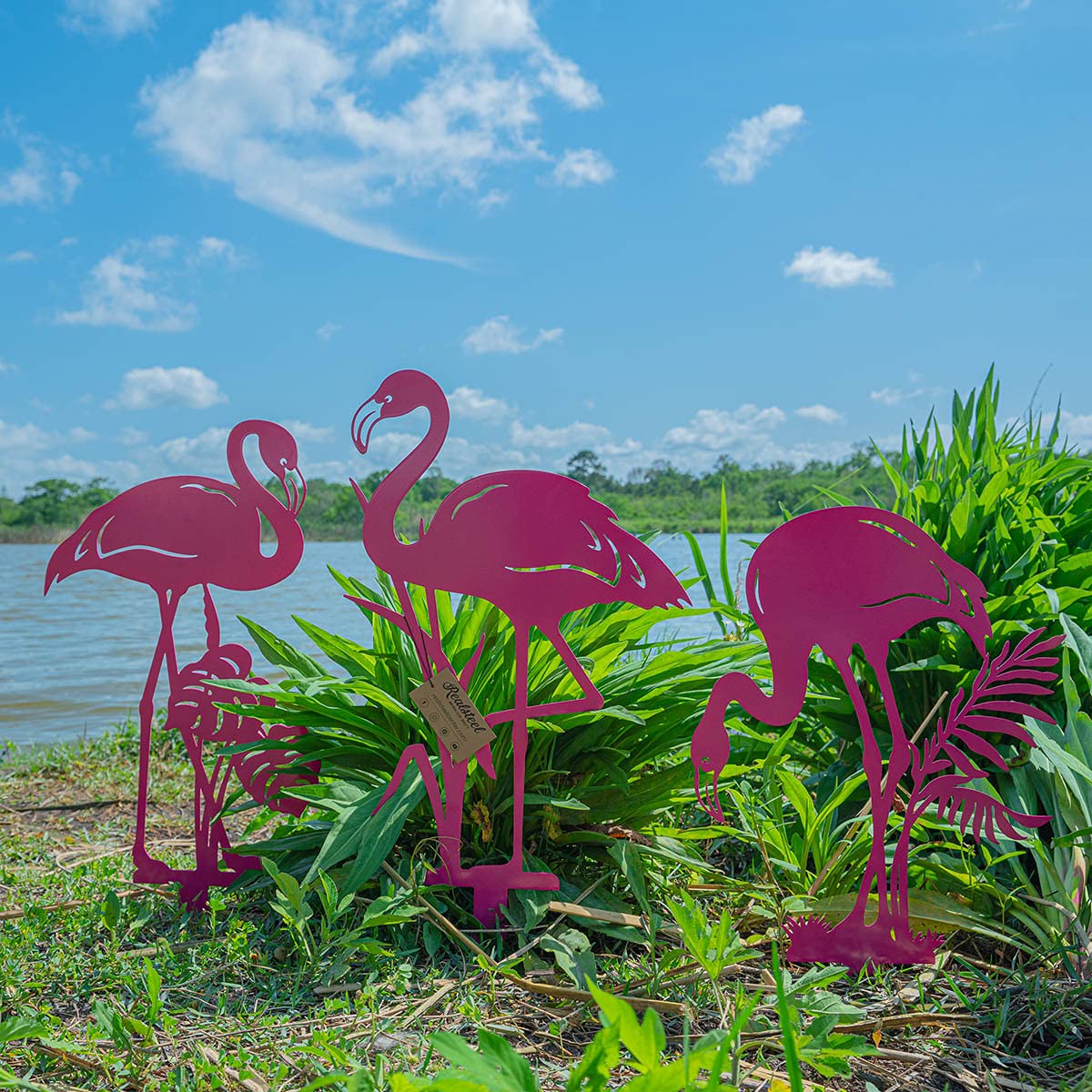 RealSteel Pink Flamingo Yard Decorations - Outdoor Garden Statues & Flamingo Gifts for Women - Christmas & Front Yard Decor - Perfect for Patio, Lawn & Backyard Decorating