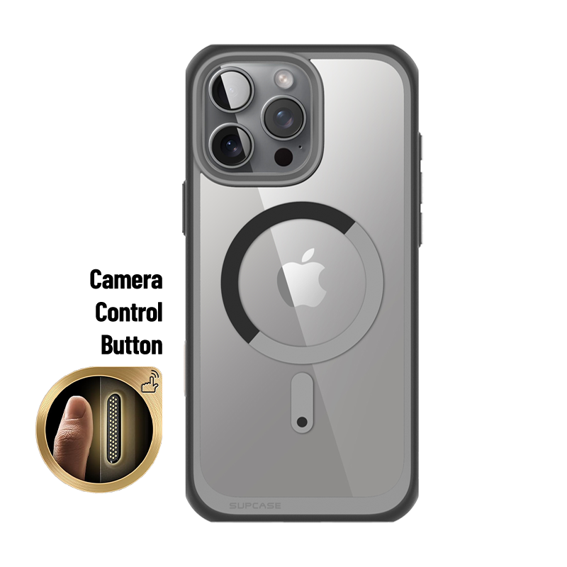 iPhone 16 Pro Max Case - 6.9 Inch Unicorn Beetle MAG Slim Clear Protective Cover with MagSafe & Camera Control Button - Shockproof Gray Phone Case for Work, Travel & Outdoor Activities