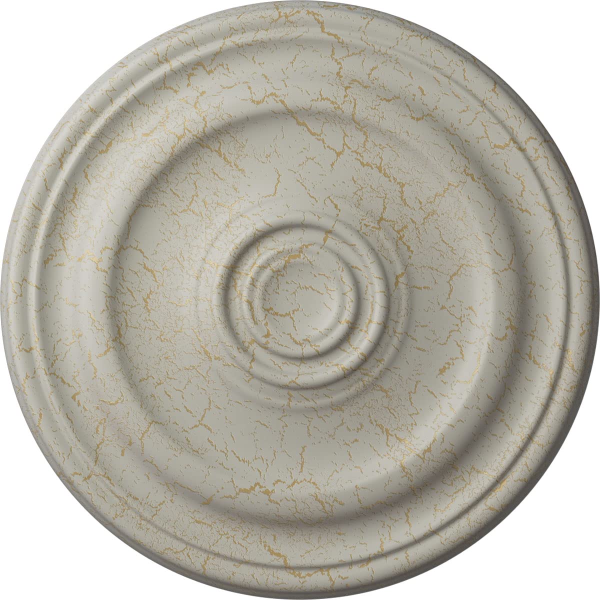Ekena Millwork CM16KPPCC 16 Inch Traditional Ceiling Medallion - Hand-Painted Pottery Cream Crackle Finish - Fits 3.75
