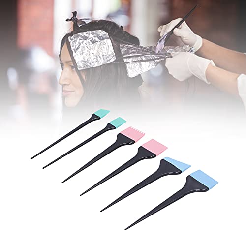 6pcs Silicone Hair Dye Brush Set - Professional Hair Coloring Tools Kit with Non-Slip Grip for DIY Salon Quality Hair Color Application at Home | Perfect for Highlights, Roots Touch Up & Creative Hair Designs
