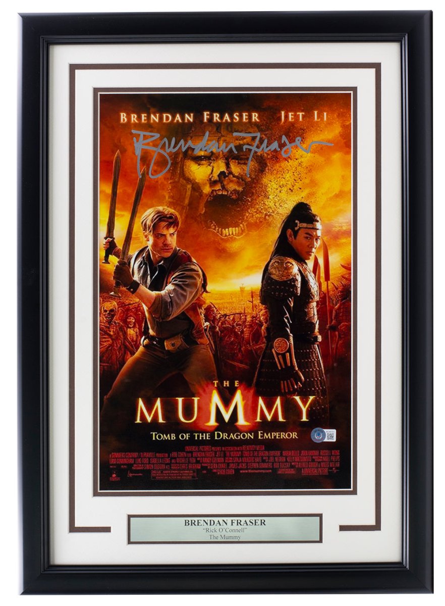 Brendan Fraser Autographed Framed 11x17 The Mummy Movie Poster - Limited Edition Collectible for Fans, Home Theater Decor, and Memorabilia Displays