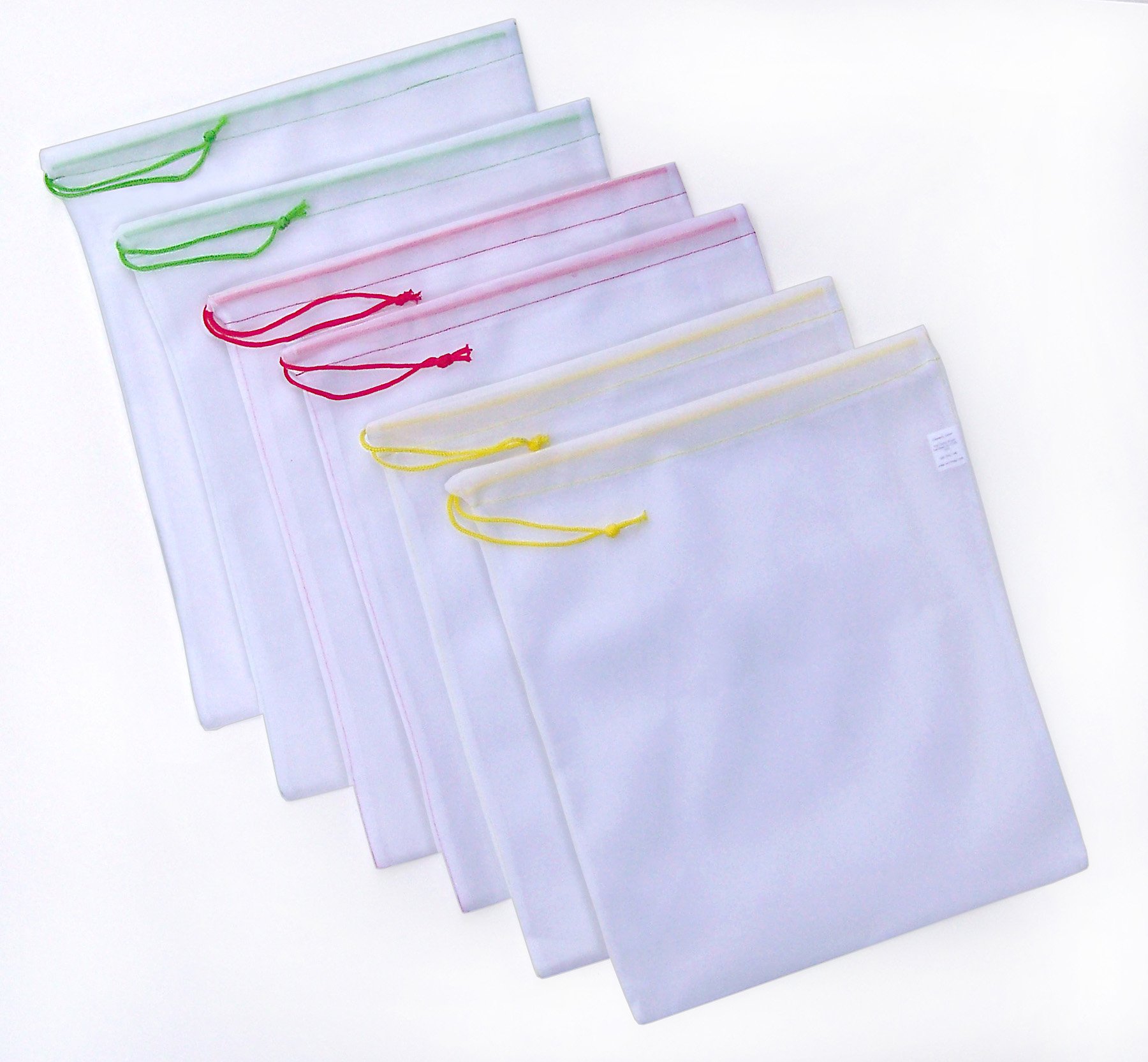 CYMA Reusable Mesh Produce Bags 6 Pack - Eco-Friendly Washable Grocery Bags for Fruits, Vegetables & Shopping - Perfect for Farmers Market, Grocery Store & Zero Waste Lifestyle