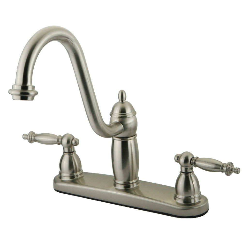Kingston Brass KB7111TLLS Templeton Centerset Kitchen Faucet - High Arc Pull-Down Sprayer, Oil Rubbed Bronze Finish for Modern Farmhouse & Traditional Kitchens