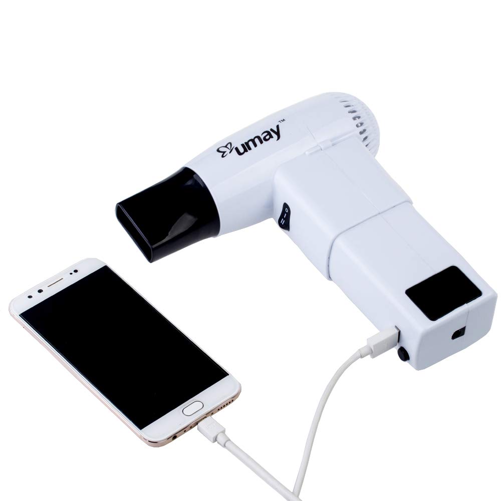 Rechargeable Cordless Hair Dryer - USB Powered, Hot & Cold Wind Settings for Travel, Outdoor & Salon Use | Portable Blow Dryer for Camping, Gym & On-The-Go Styling