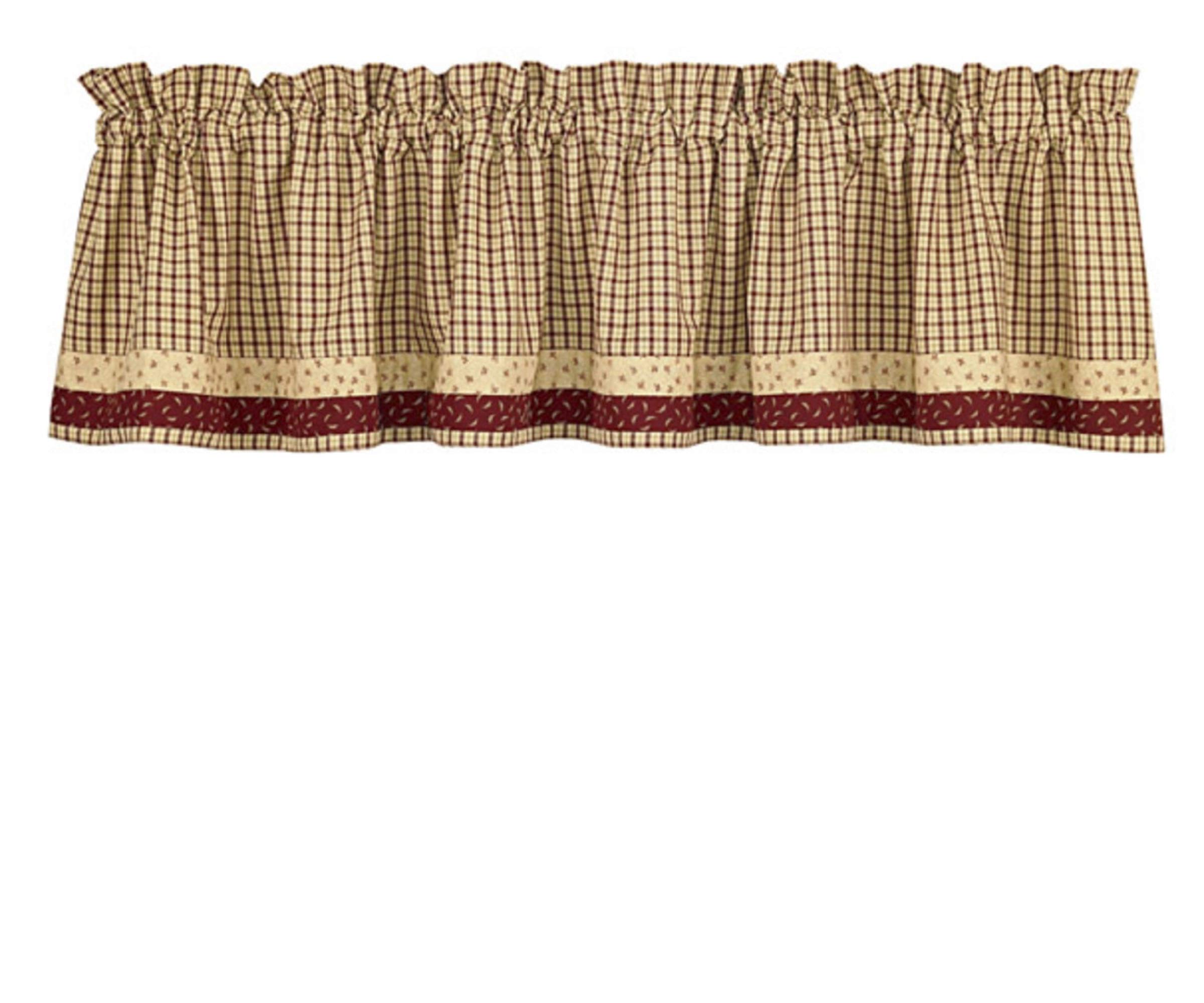 Apple Jack Country Valance - 72 x 14 Inch Window Valance with Farmhouse Style - Perfect for Kitchen, Living Room & Bedroom Decor
