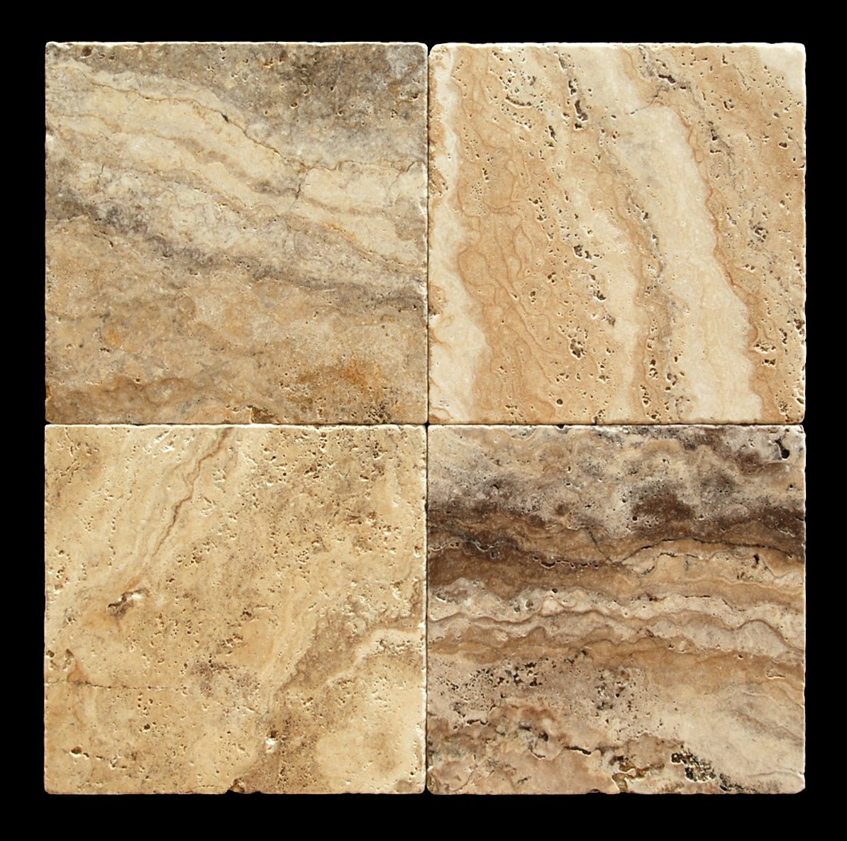 Philadelphia 12x12 Travertine Tumbled Tile - Box of 5 sq. ft. - Natural Stone Floor & Wall Tile for Bathroom, Kitchen, and Outdoor Patio