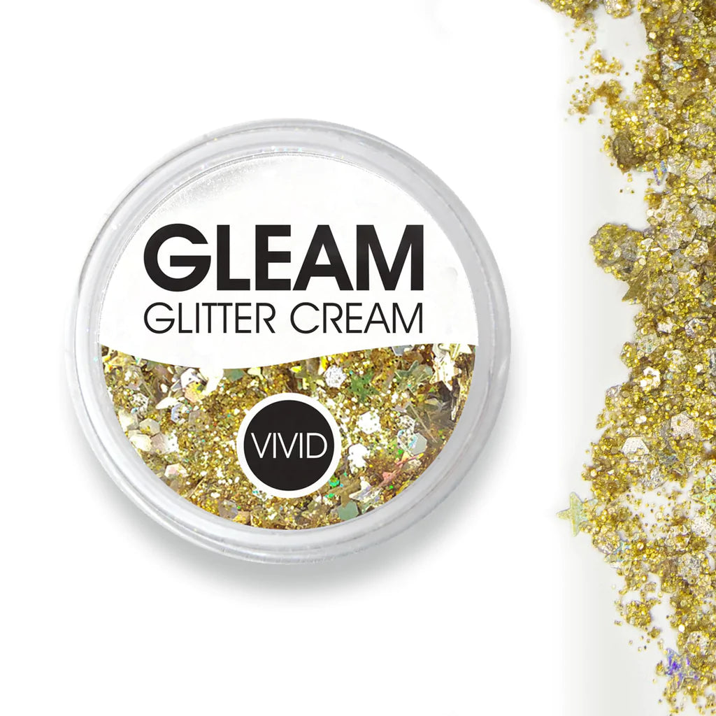 Gold Dust Gleam Chunky Glitter Cream - Sparkling Body & Face Makeup for Parties, Festivals & Cosplay | Vegan & Cruelty-Free