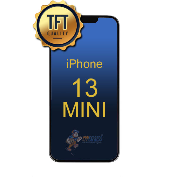 Original iPhone 13 Mini TFT LCD Display Touch Screen Digitizer Assembly - Black Replacement Part for DIY Repair | Perfect for Cracked Screen Fix & Touch Function Restoration