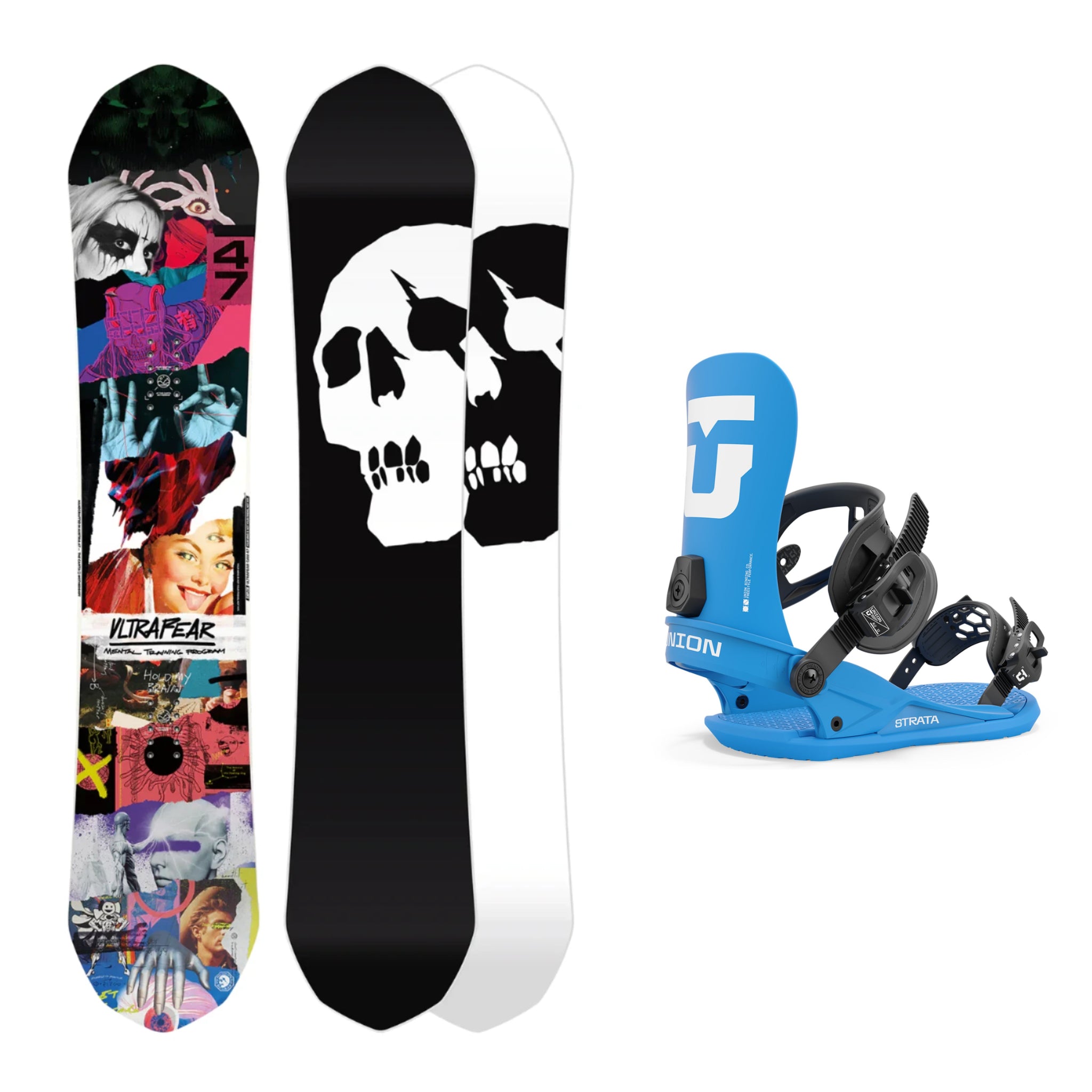 CAPiTA Ultrafear Snowboard with Union Strata Bindings 2025 - All-Mountain Freestyle Snowboard for Men & Women | Perfect for Park, Powder & Backcountry Riding