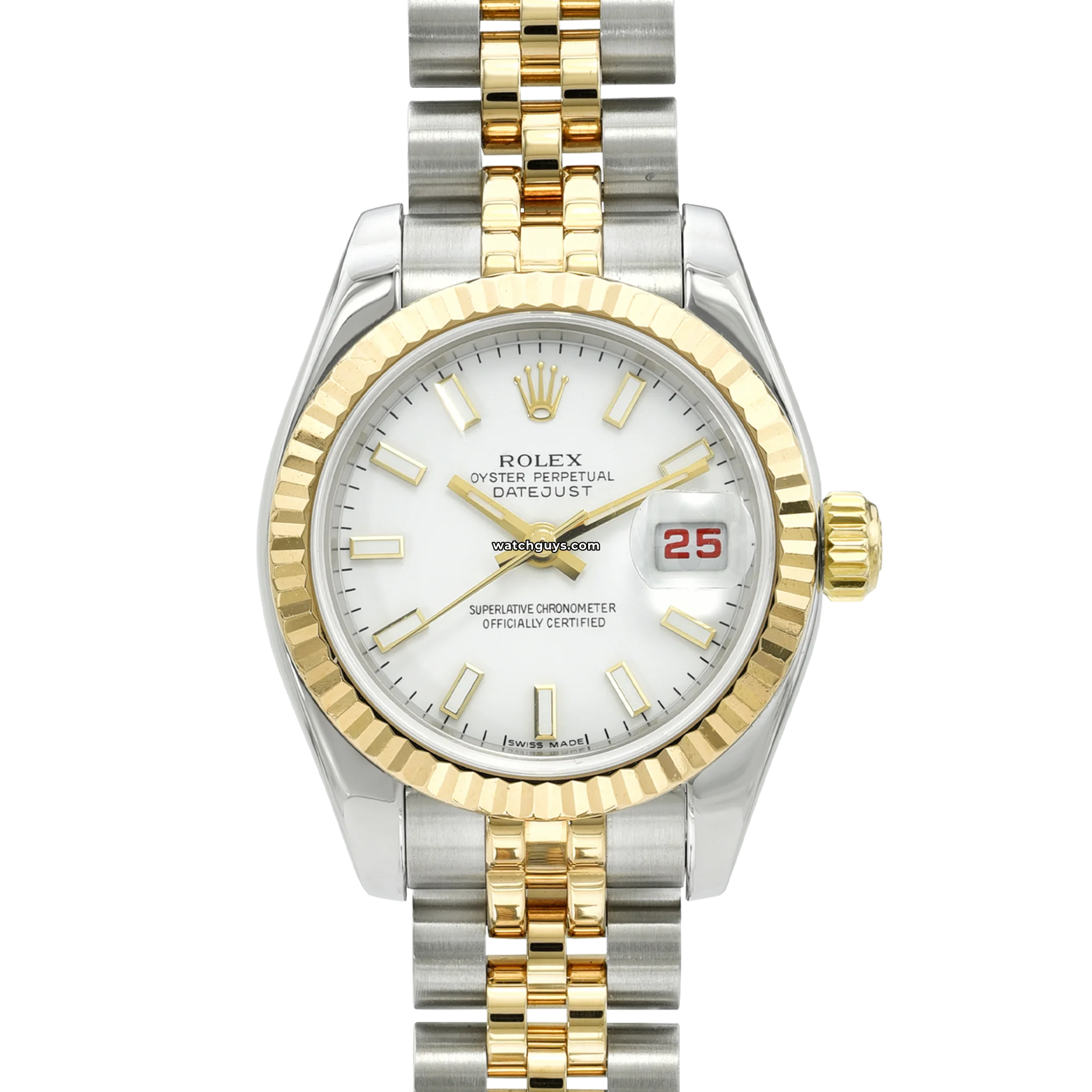 Authentic Rolex Datejust 179173 Ladies Watch - 26mm White Gold & Stainless Steel, Silver Dial with Index Markers | Perfect for Business Meetings, Formal Events & Luxury Gift Giving