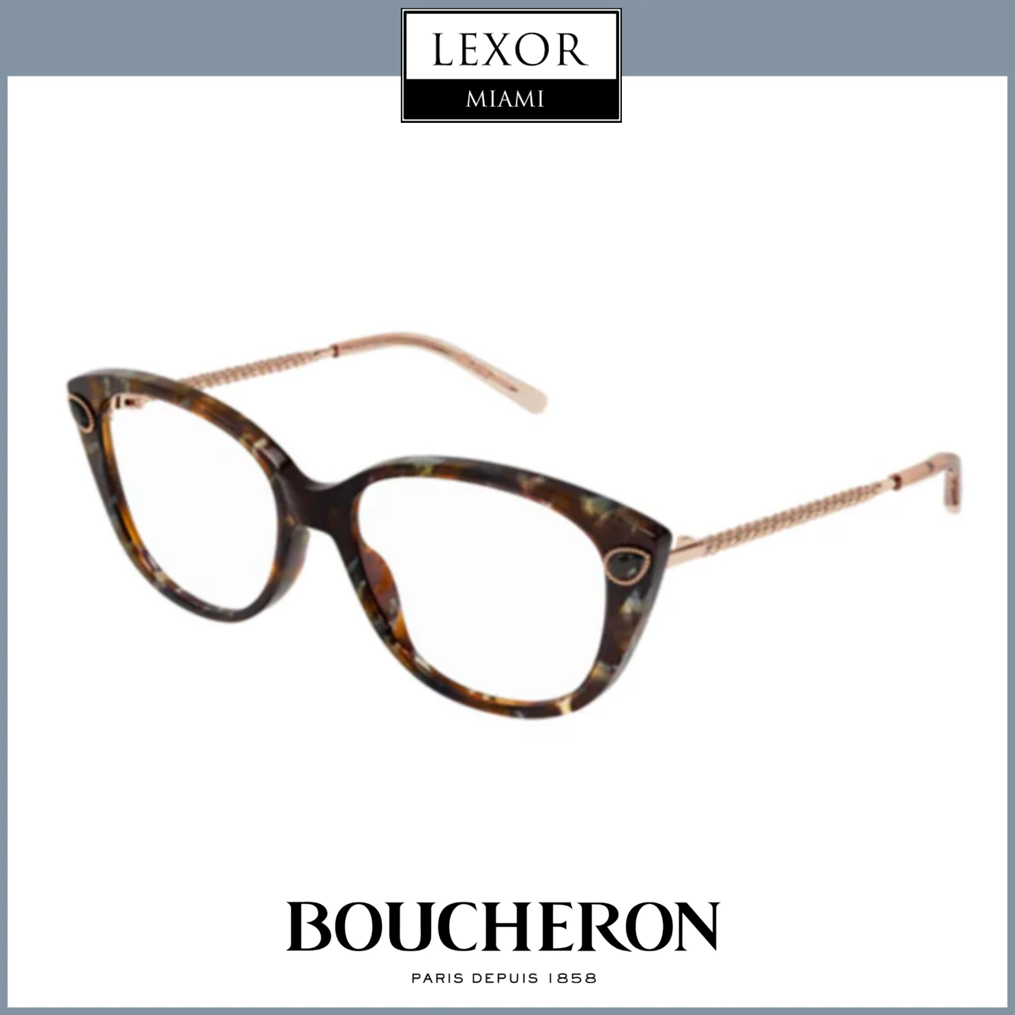 Boucheron BC0129O 002 53 Acetate Optical Glasses for Women - Stylish Eyewear for Work, Reading & Fashion