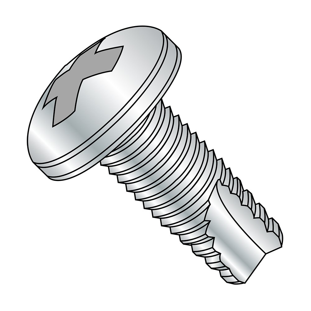 Small Parts 06123PP #6-32 Thread Cutting Screws, Zinc Plated Steel, Pan Head Phillips Drive, Type 23, 3/4