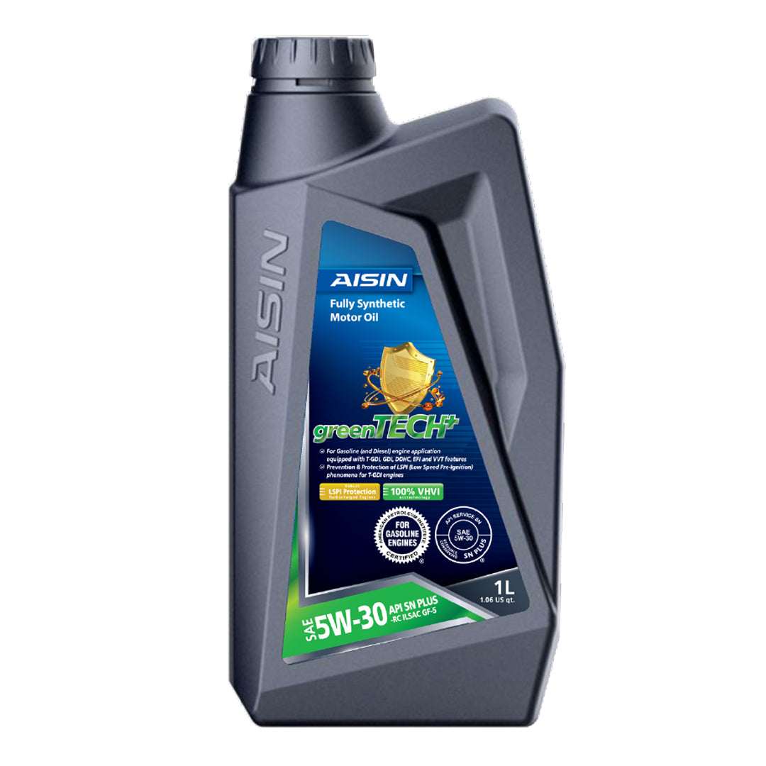 Aisin Fully Synthetic Engine Oil 5W30 - SN/CF Rated for Gas & Diesel Engines - 1 Liter Bottle - Ideal for High-Performance Vehicles & Heavy-Duty Trucks