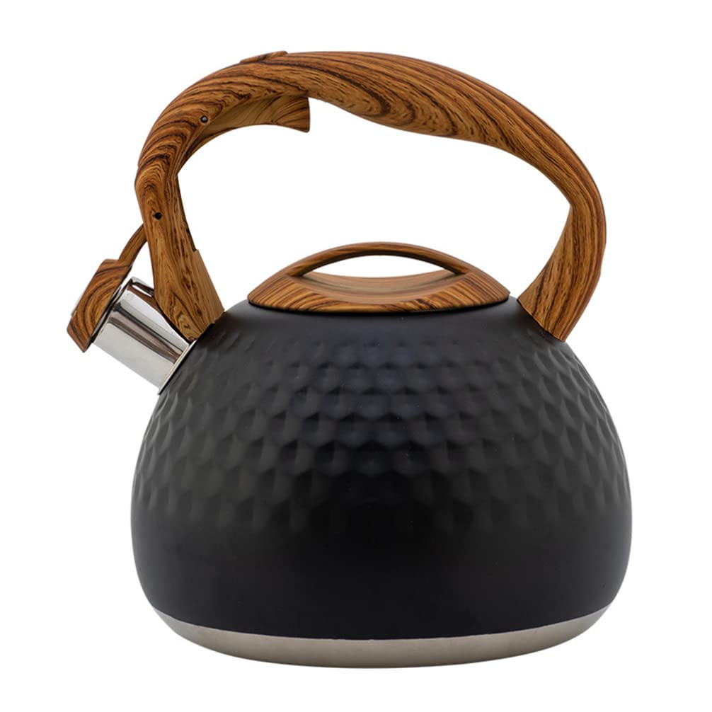 ULTECHNOVO Stainless Steel Whistling Tea Kettle - Ceramic Stovetop Teapot for Coffee & Tea Making - Perfect for Home Kitchen, Camping, Hiking & Outdoor Use - Durable Handle & Classic Design for Daily Brewing & Travel Adventures