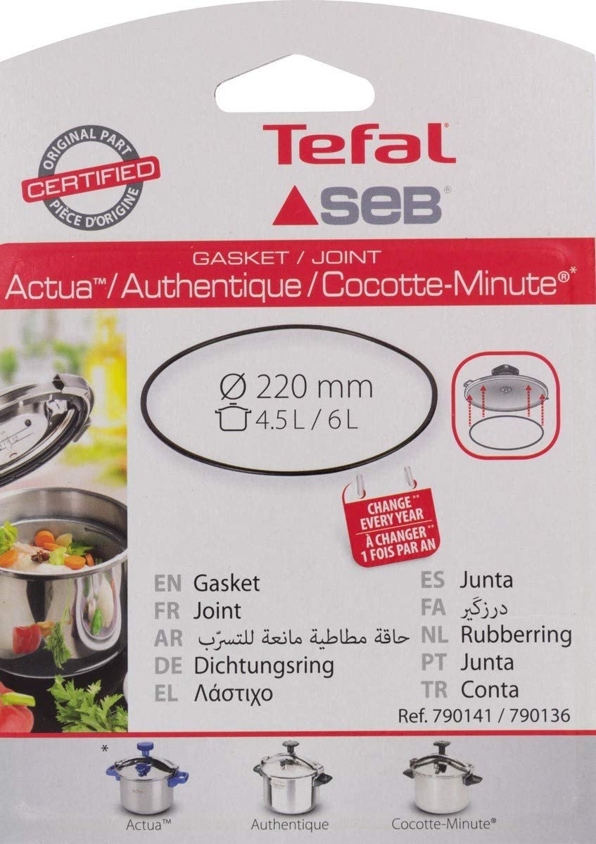Tefal Pressure Cooker Replacement Silicone Seal Ring - Genuine Part 790141 - Perfect for Cooking, Canning & Meal Prep