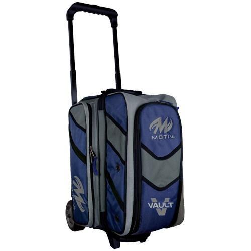 Motiv Vault Double Roller Bowling Bag - Navy/Blue | Heavy Duty Bowling Ball Carrier with Wheels for Easy Transport | Perfect for League Play & Tournament Travel