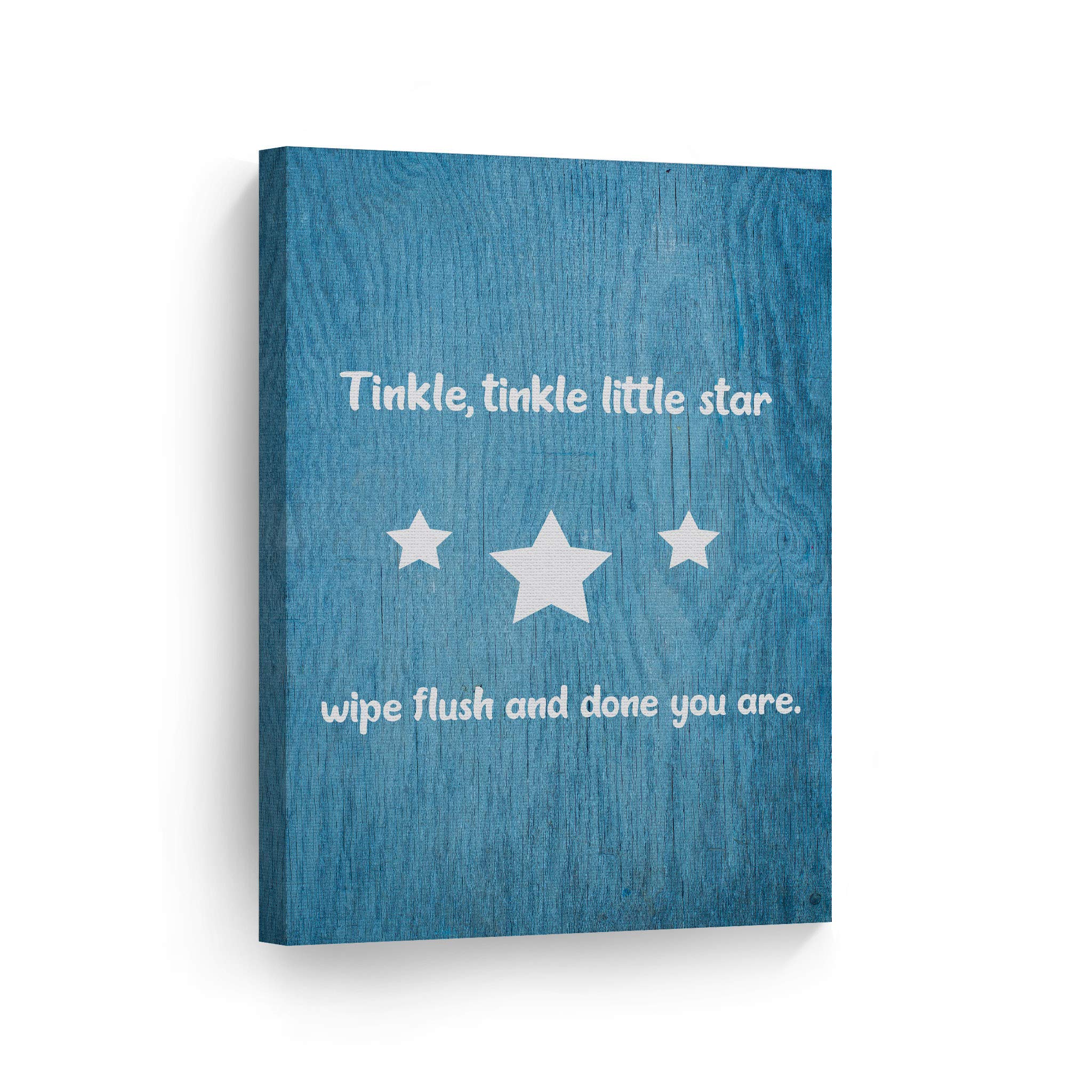 Smile Art Design 'Tinkle Tinkle Little Star' Funny Bathroom Canvas Print - 36x24 Inch Ready to Hang Bathroom Wall Decor for Kids & Nursery - Made in USA | Perfect for Baby Showers, Children's Bathrooms & Playroom Decor