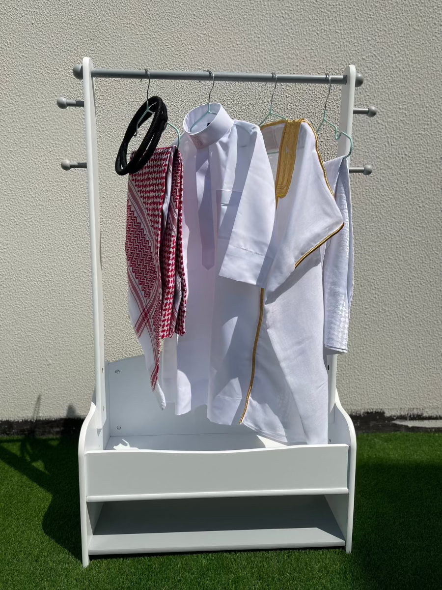Prestige Baby Boy Thobe Gift Set - White Bisht for 0-12 Months | 5-Piece Outfit for Newborns, Eid, and Special Occasions