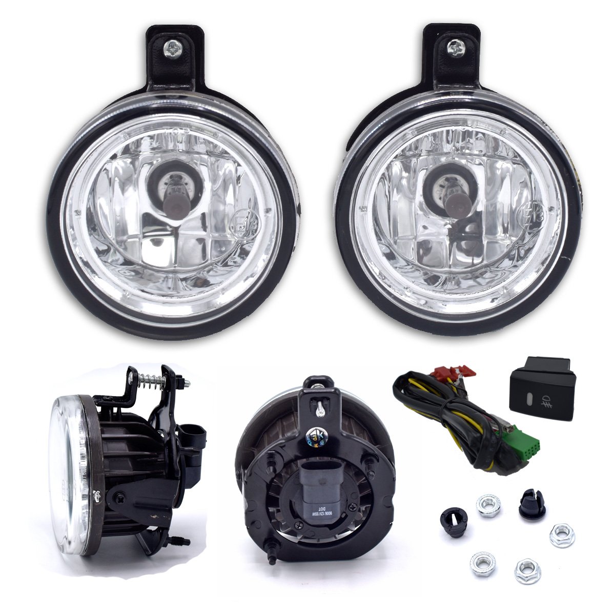 Powerwarauto Clear Lens Front Spot Light Fog Lamp Kit for Isuzu D-Max & Holden UTE (2006-2011 Models) - Off-Road Driving & Night Visibility Enhancement