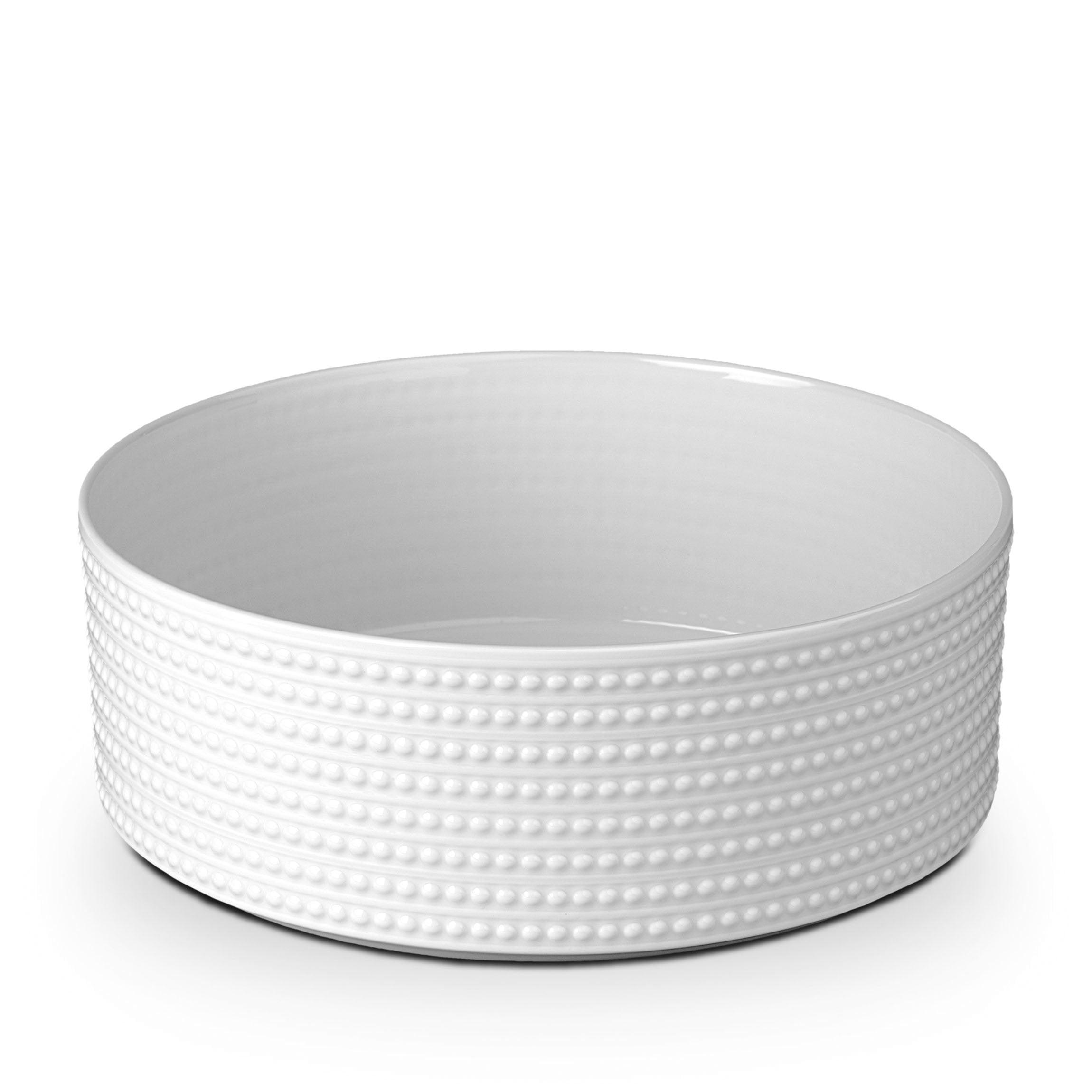 Perlée Deep White Bowl - Elegant Ceramic Serving Bowl for Soups, Salads & Desserts | Perfect for Dining, Entertaining & Home Decor