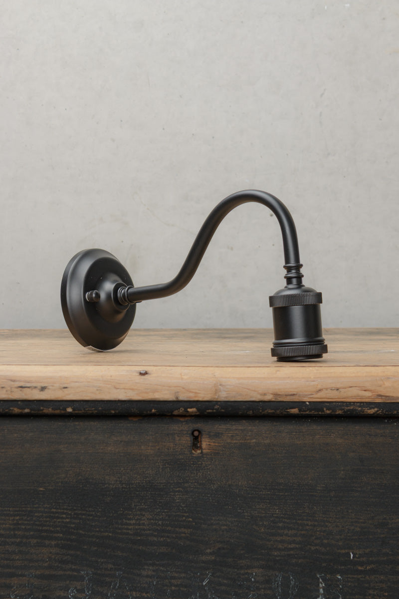 Outdoor Gooseneck Wall Sconce with E27 Lampholder - Weatherproof Exterior Lighting for Porch, Patio, Garage & Garden