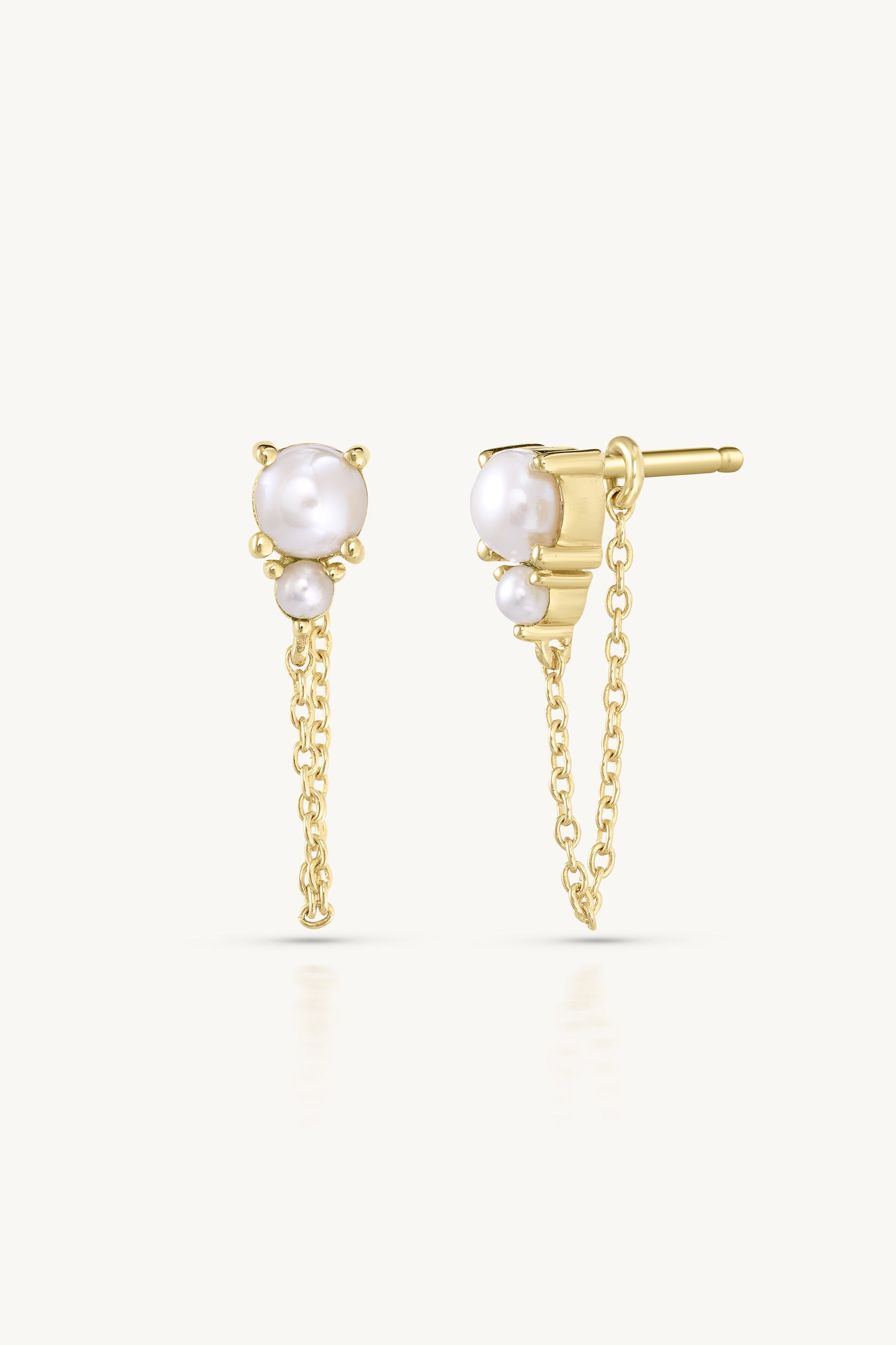 June Birthstone Ombre Pearl 14K Gold Stud Earrings - Perfect Gift for June Birthdays, Anniversaries & Special Occasions