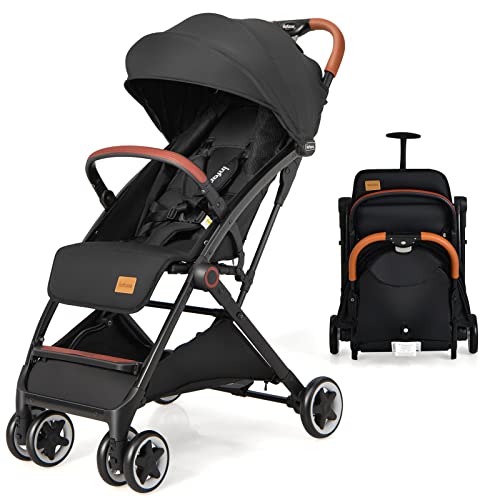 INFANS Lightweight Baby Stroller - Compact Travel Stroller with One-Hand Fold, Airplane Approved | Includes Cup Holder, Foot Cover, 5-Point Safety Harness & Adjustable Canopy | Newborn to Toddler (0-36 Months) | Perfect for Travel, Shopping & Daily Walks