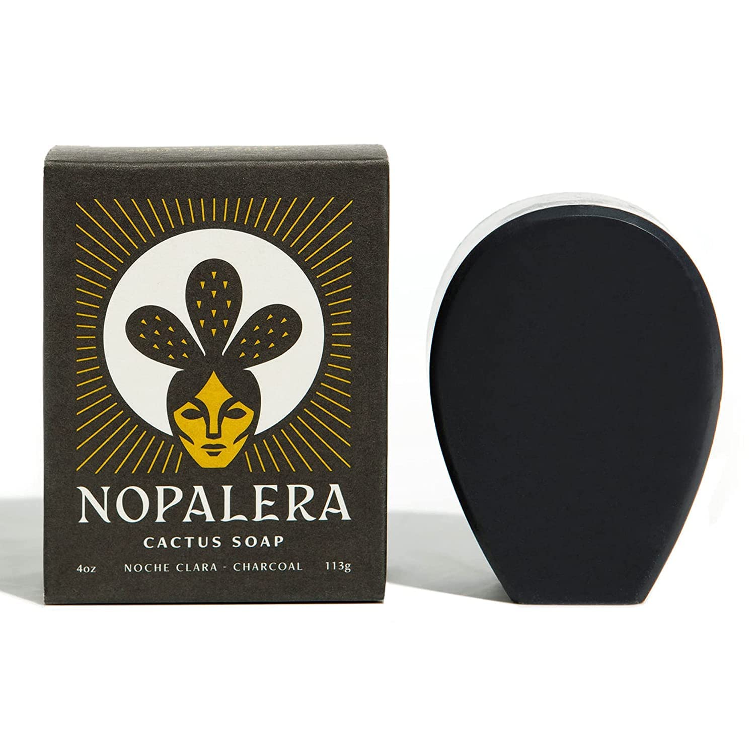 Nopalera Charcoal Bar Soap with Sage & Eucalyptus Essential Oils - Natural Vegan Body & Face Cleanser for Moisturizing & Exfoliating, 4 oz | Deep Cleansing for Acne-Prone Skin & Daily Detox