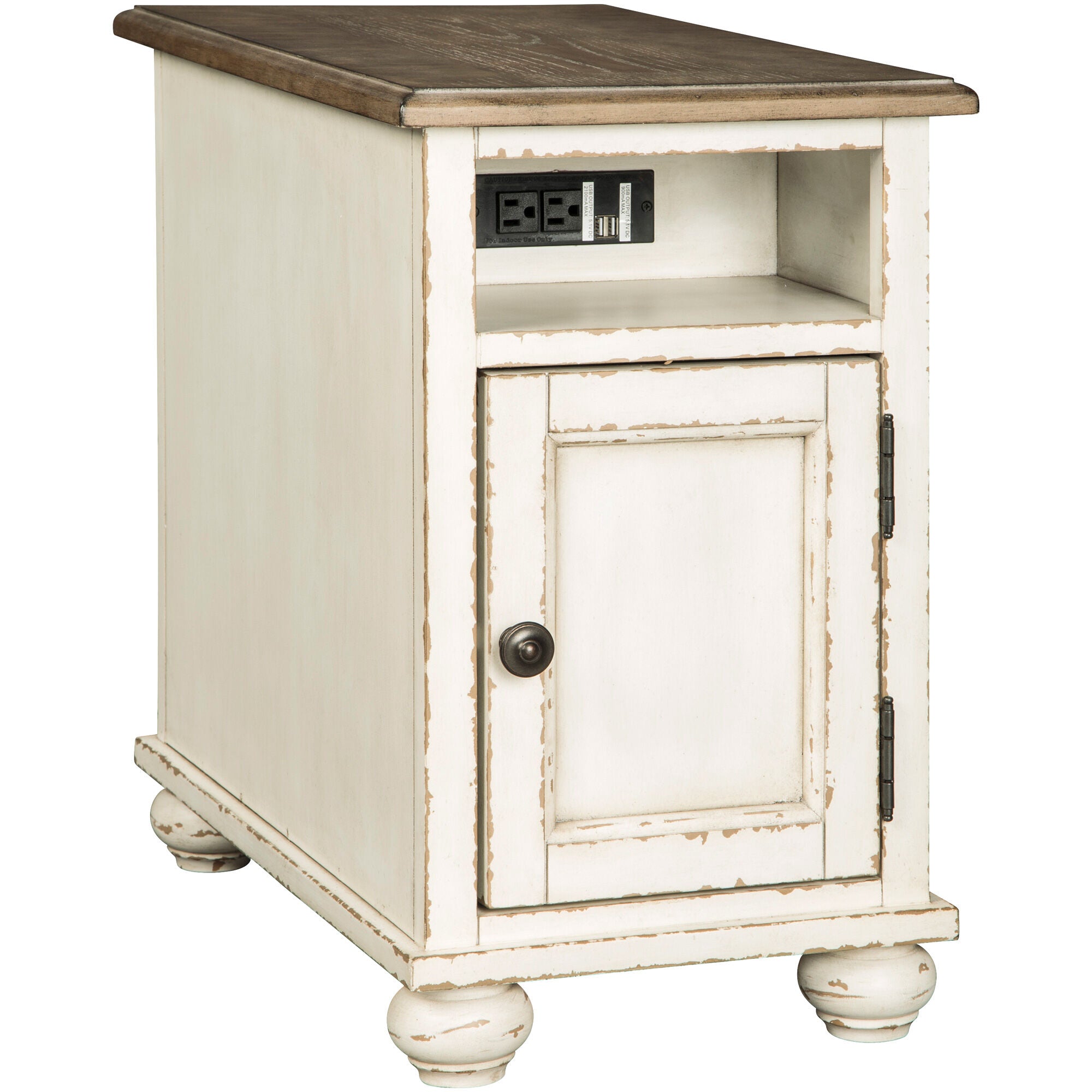 Realyn Chairside End Table - Small Side Table for Living Room, Bedroom, Office - Compact Nightstand with Storage Shelf - Perfect for Holding Lamps, Books, Drinks & Decor