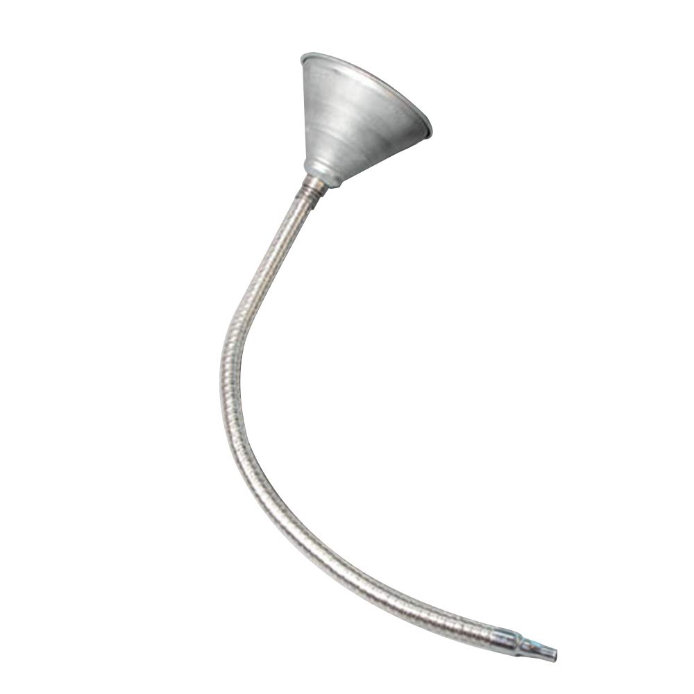 Premium Stainless Steel Funnel - Flexible Spout 24.8cm Kitchen Funnel for Cooking, Baking, Oil Transfer & Auto Maintenance | Durable Metal Funnel for Home, Garage & Workshop Use