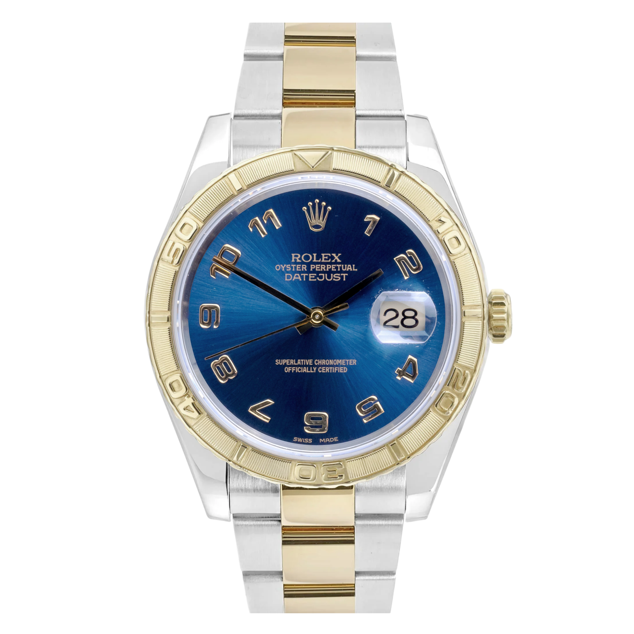 Rolex Datejust 16263 Blue Two-Tone Oyster Bracelet Watch - Luxury Timepiece for Men, Perfect for Business & Formal Occasions