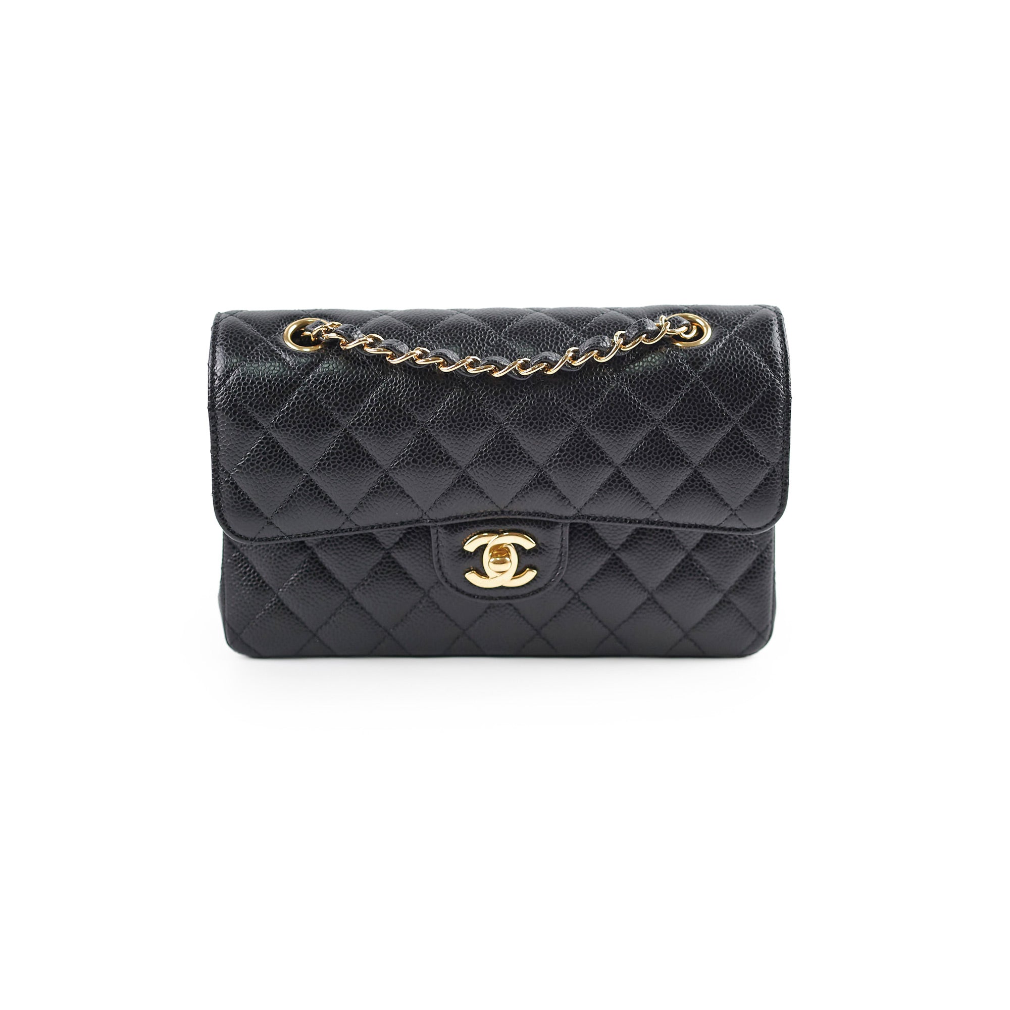 Chanel Quilted Caviar Small Classic Flap Bag Black - Luxury Designer Handbag for Women | Perfect for Evening Parties, Date Nights & Special Occasions