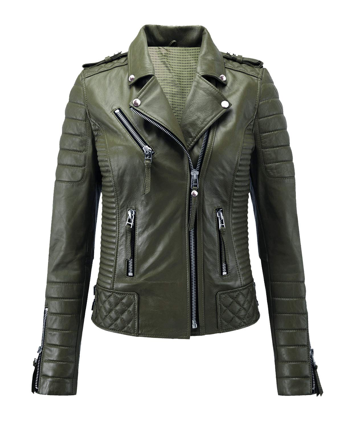 ABILEM Women's Genuine Lambskin Leather Jacket - Motorcycle Biker Bomber Style Coat for Riding & Fashion | Perfect for Motorcycle Enthusiasts & Casual Outfits