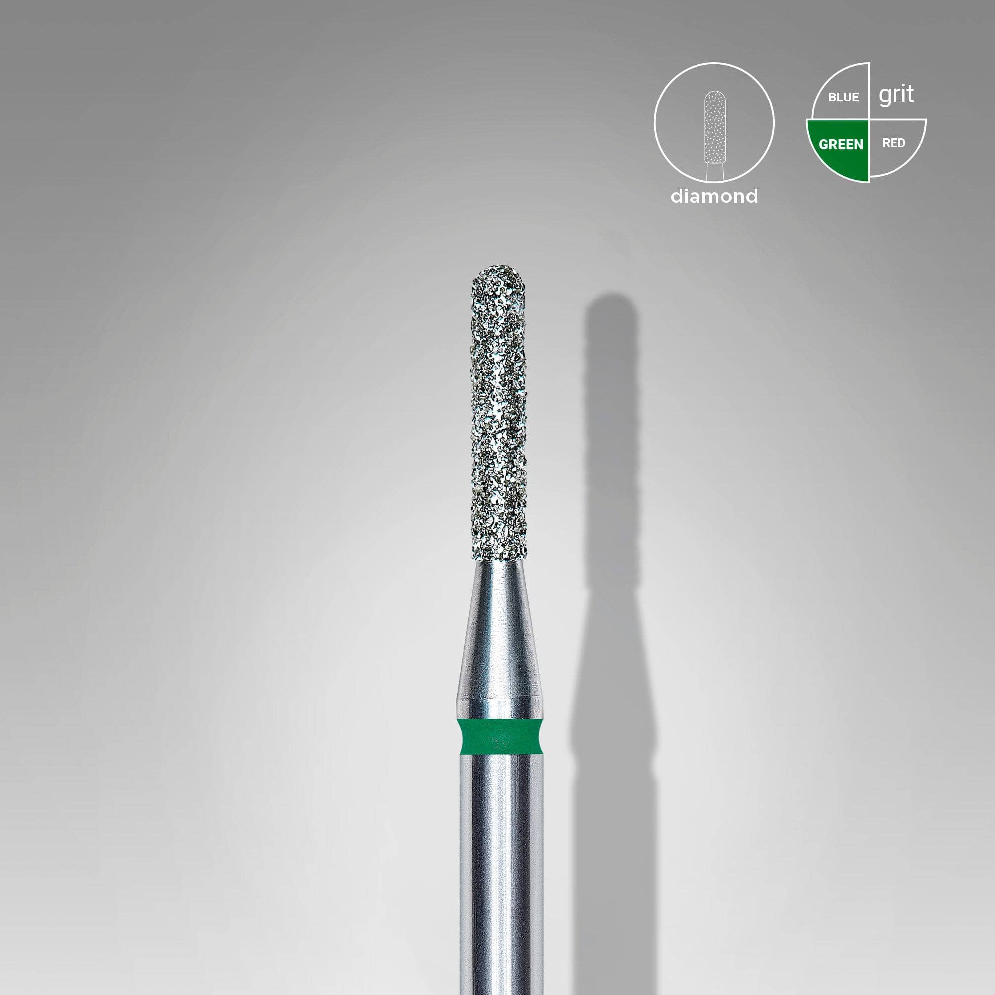 Staleks Diamond Nail Drill Bit - Rounded Cylinder Green 1.4mm for Professional Manicure & Pedicure | Perfect for Acrylic Nails, Gel Polish Removal & Nail Art