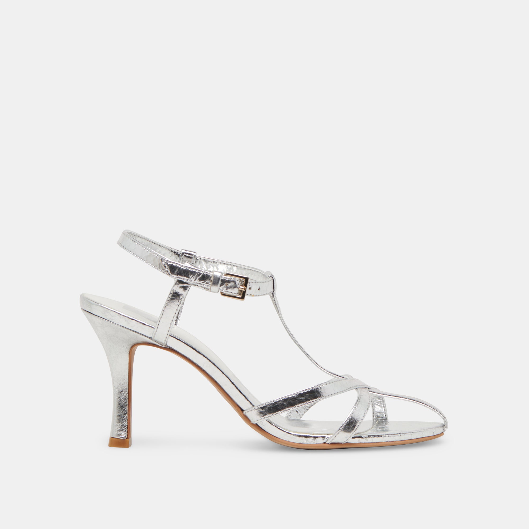 LIANE Women's Silver Distressed Leather Heels - Stylish High Heels for Parties, Weddings & Evening Events